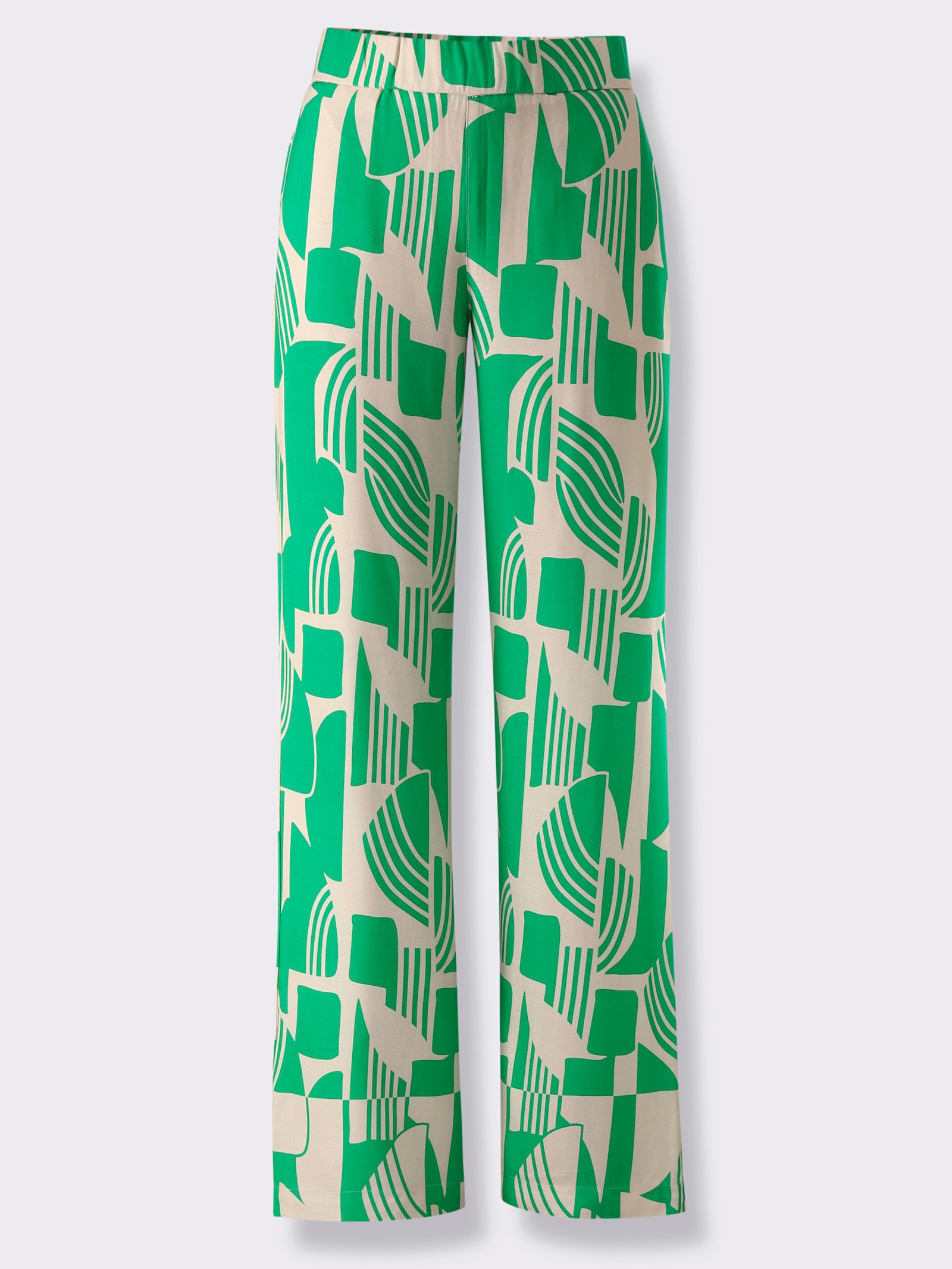 heine Schlupfhose mit Grafik-Dessin - grasgrün-sand-bedruckt