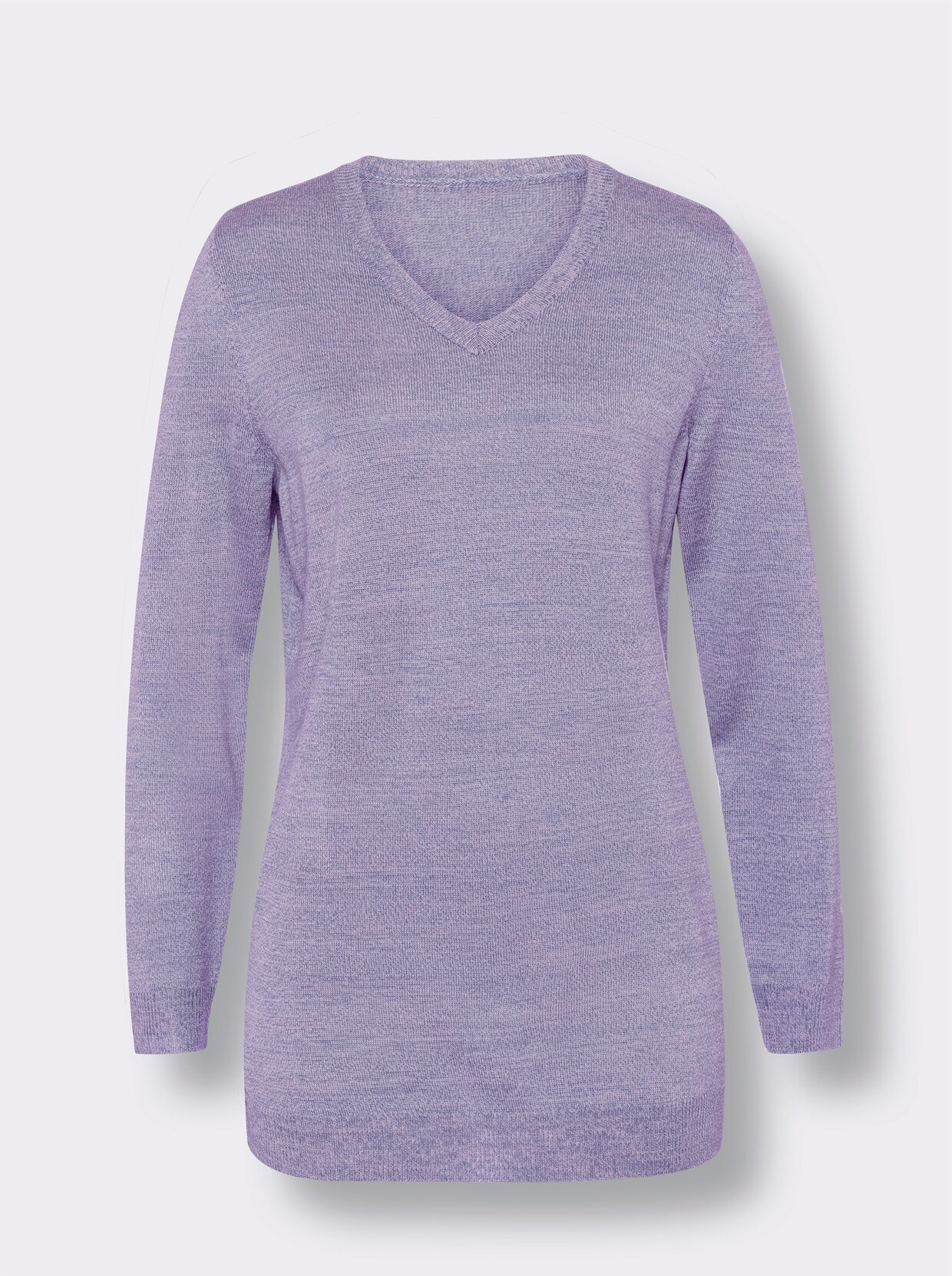 Longpullover - lavendel-ecru-meliert