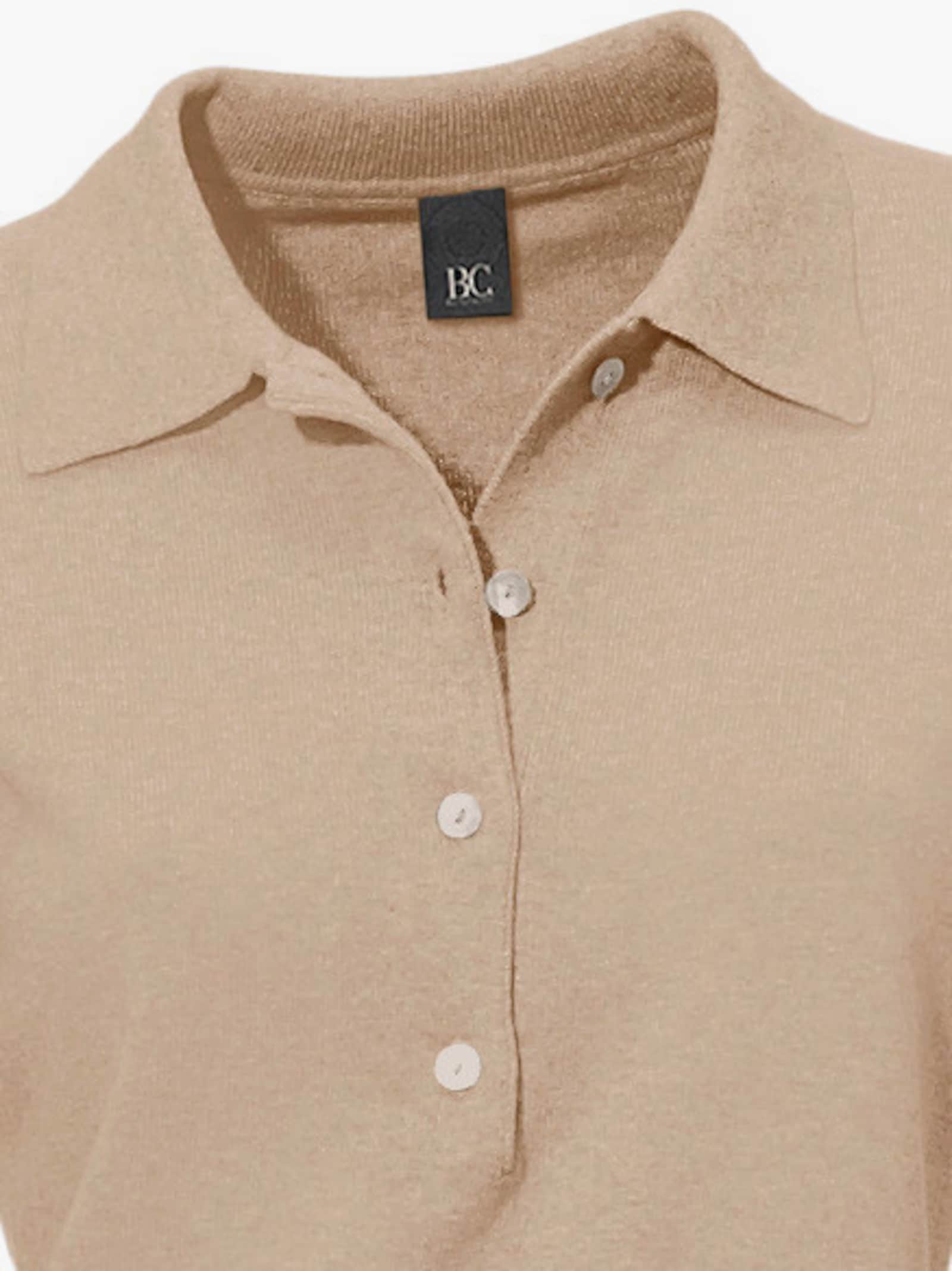 heine Polopullover mit Knopfleiste - beige