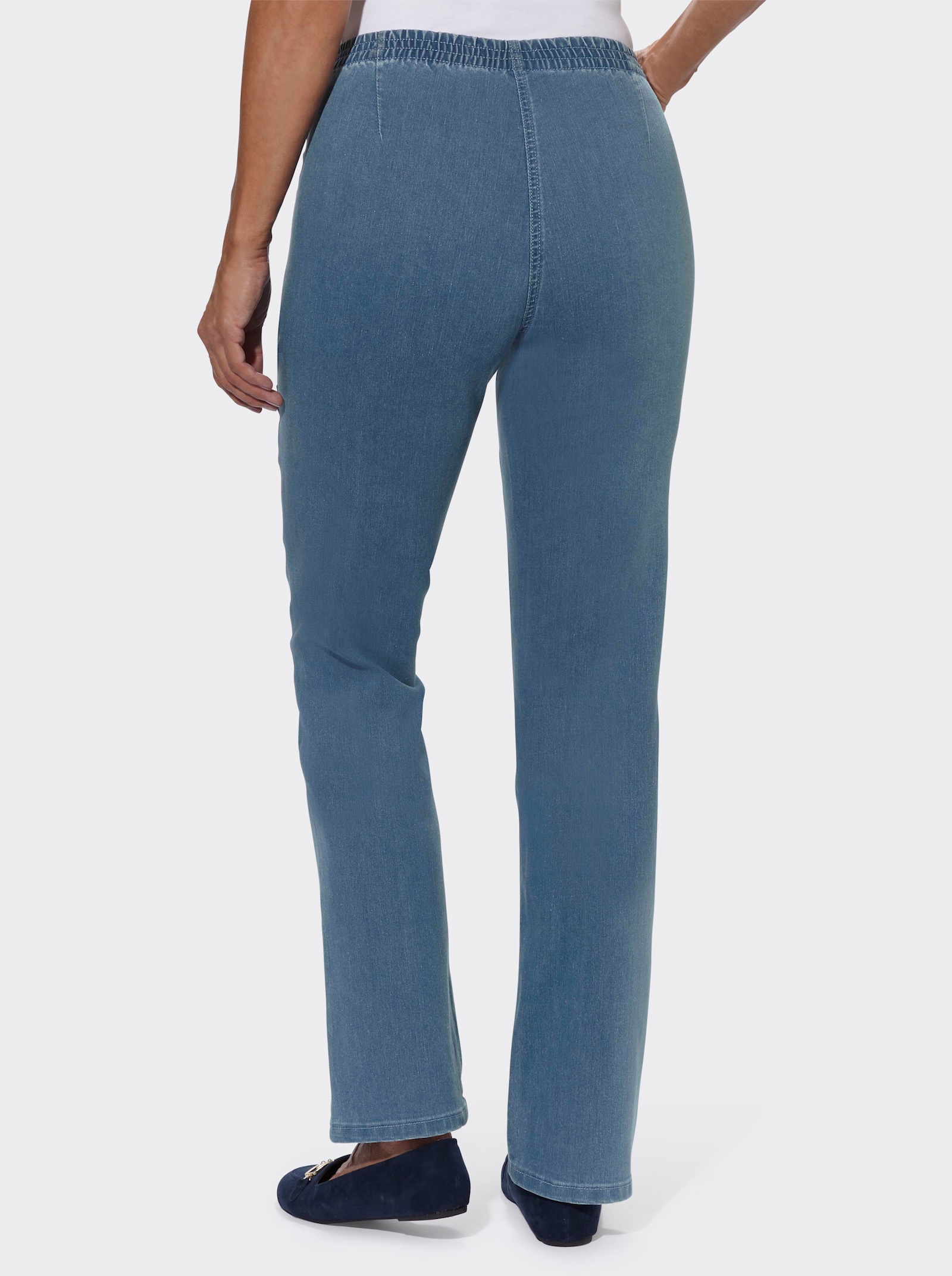 Comfortjeans met ritszakken - blue-bleached
