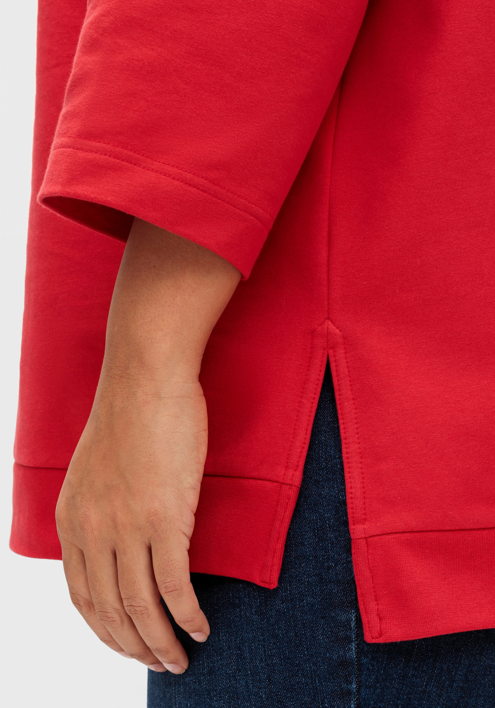 sheego Sweatshirt mit Lochmuster - erdbeere