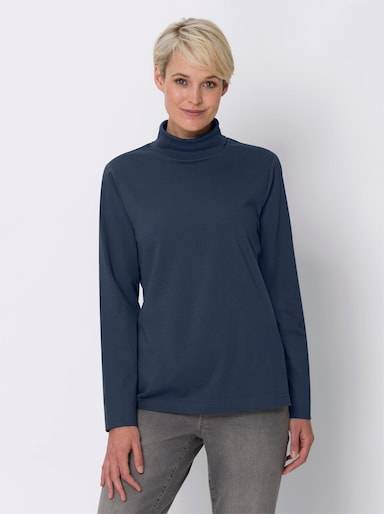 Rollkragenshirt mit langen Ärmeln - dunkelblau