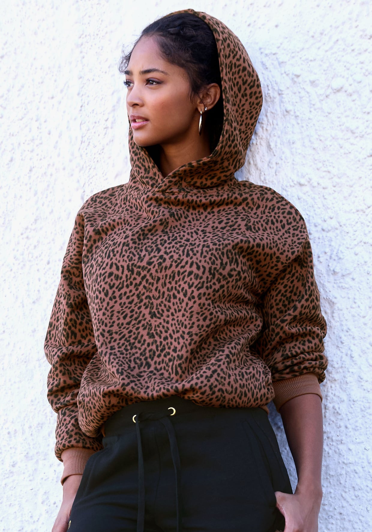 Buffalo Kapuzenpullover - braun leo