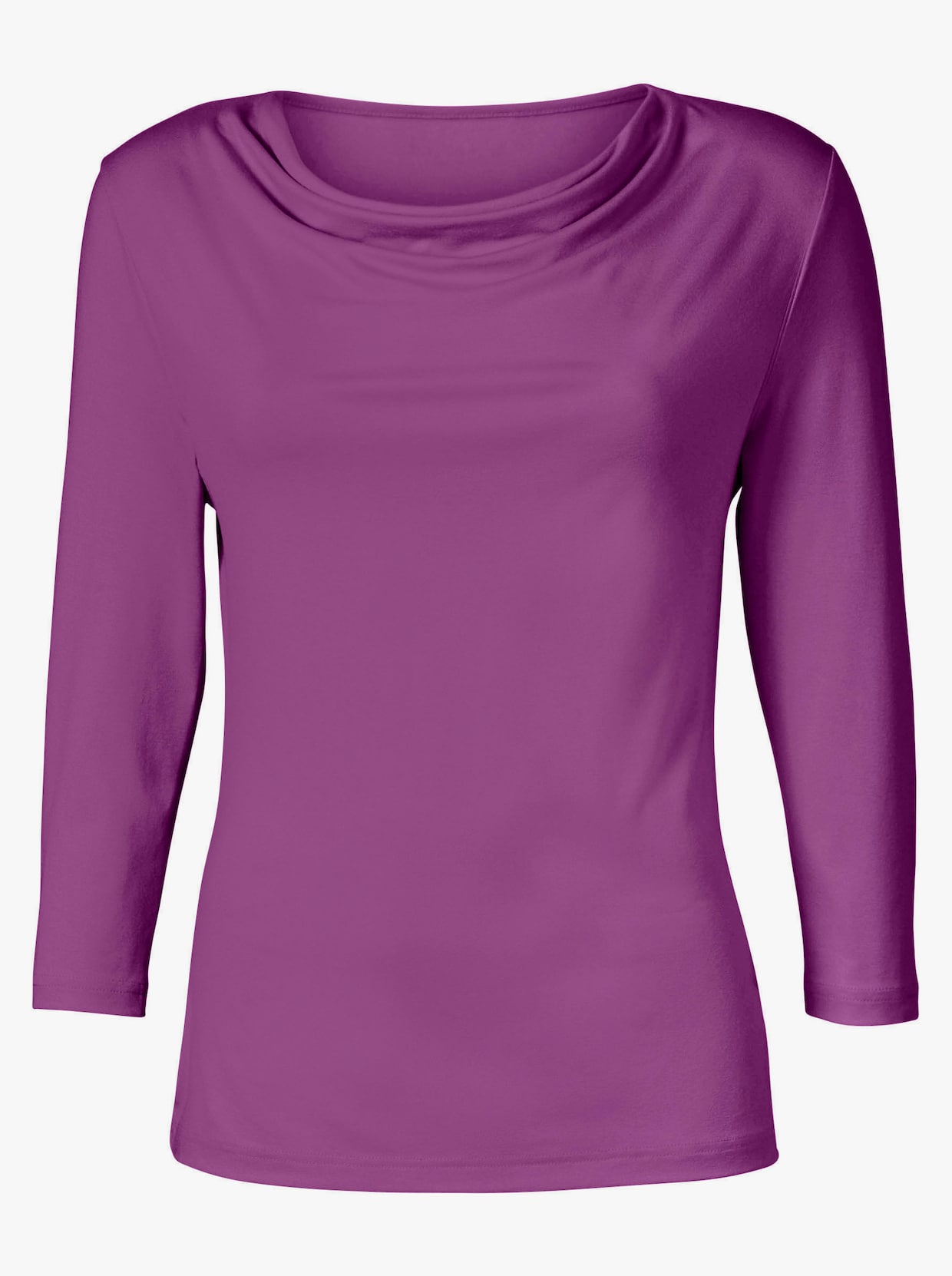 Shirt met cascadehals - violet