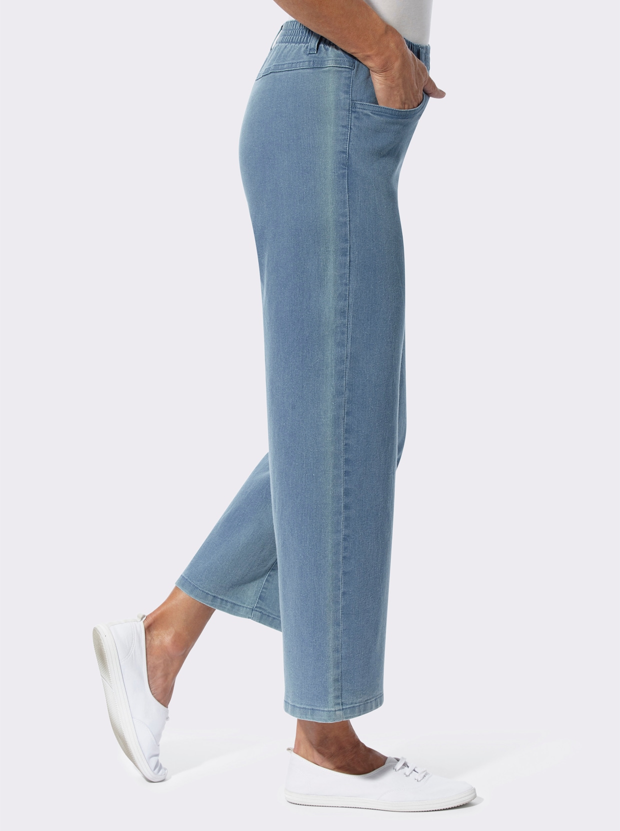 7/8-Jeans - blue-bleached + sesam