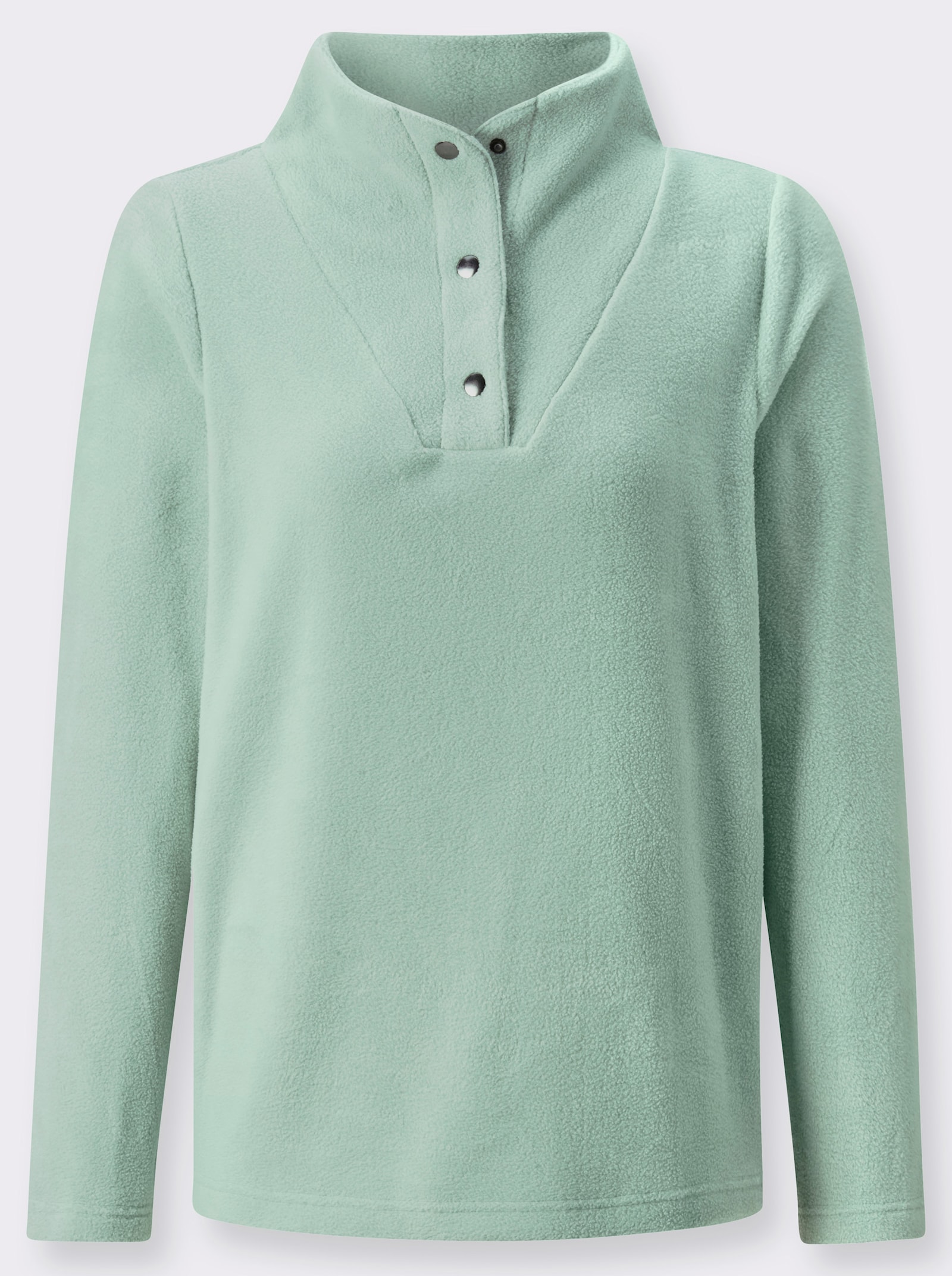 Fleeceshirt in antipilling-uitvoering - kalkmint