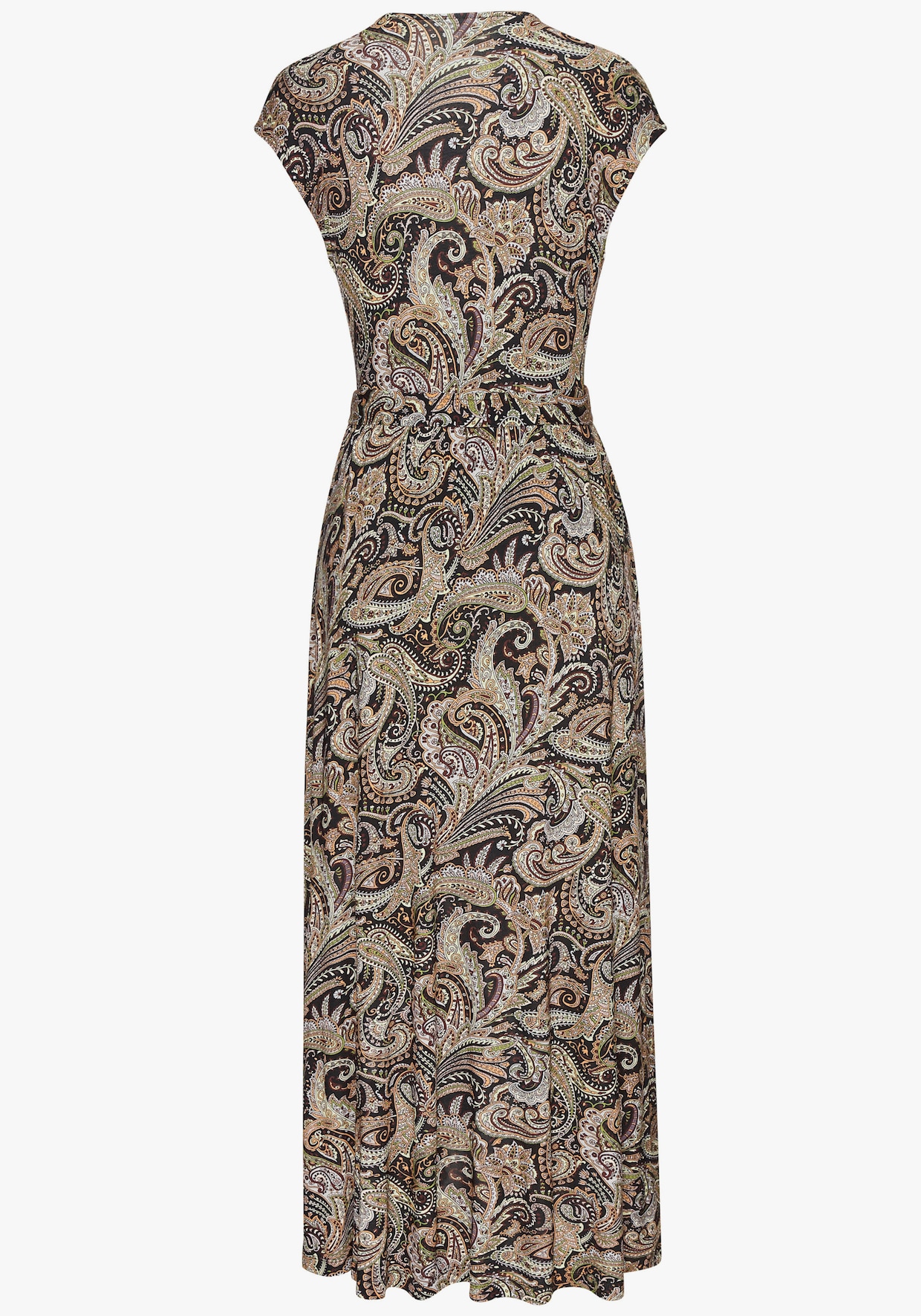LASCANA Maxikleid - schwarz-orange bedruckt