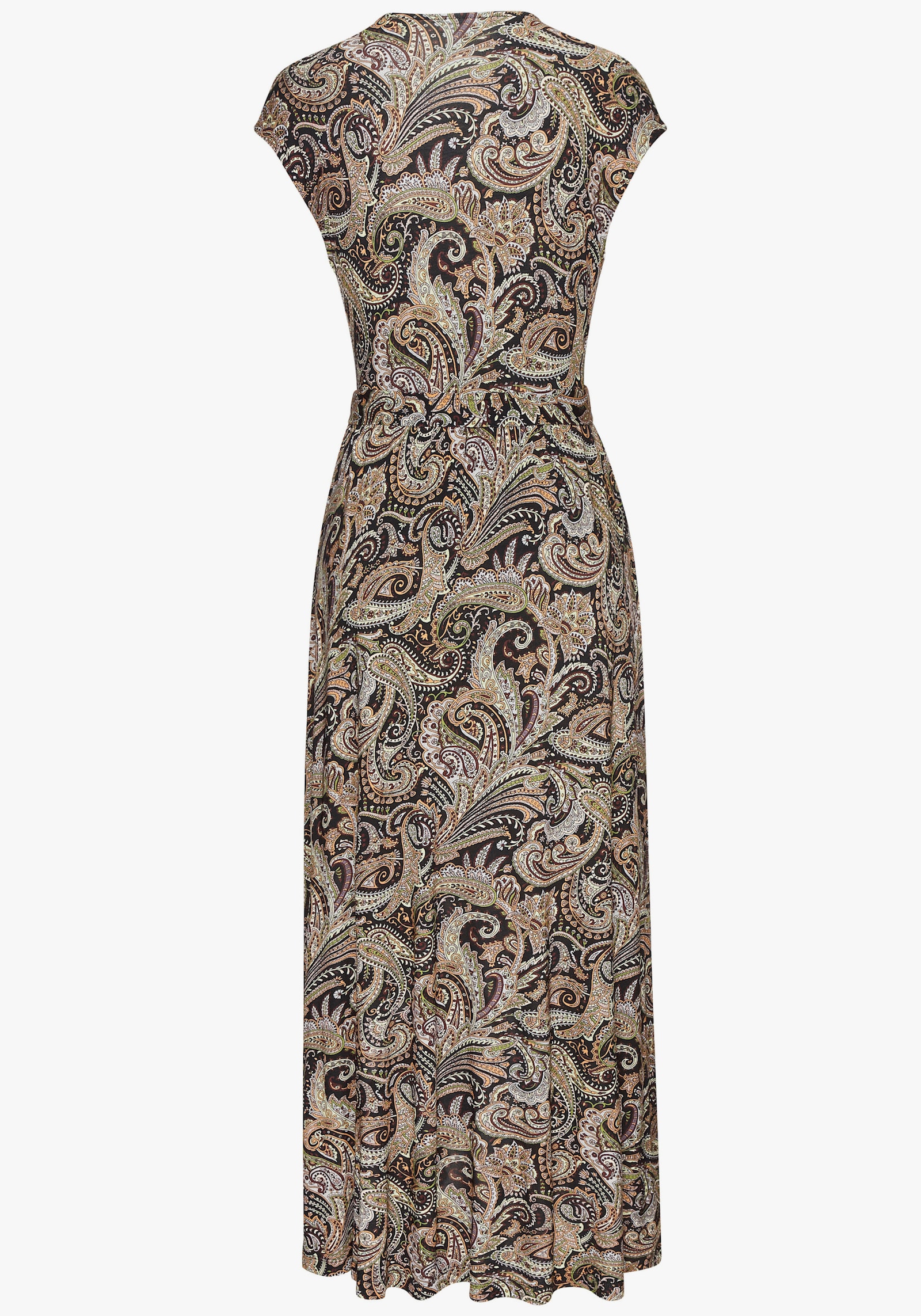 LASCANA Maxikleid - schwarz-orange bedruckt