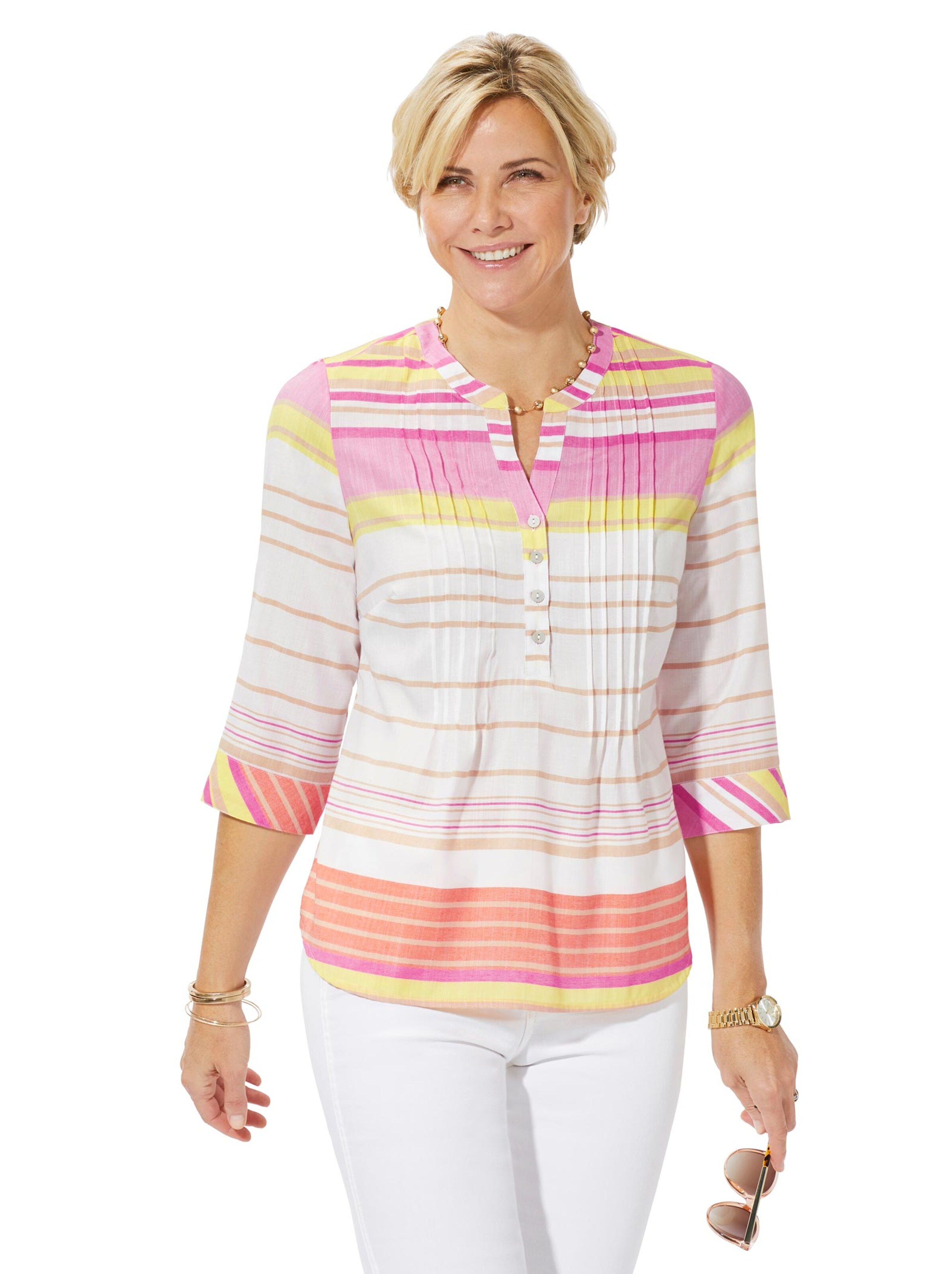 Bluse - orchidee-geringelt