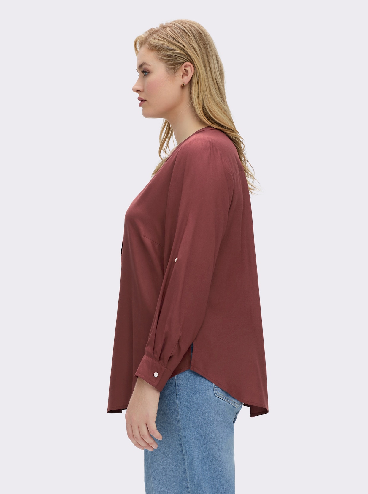 Longbluse - rotbraun