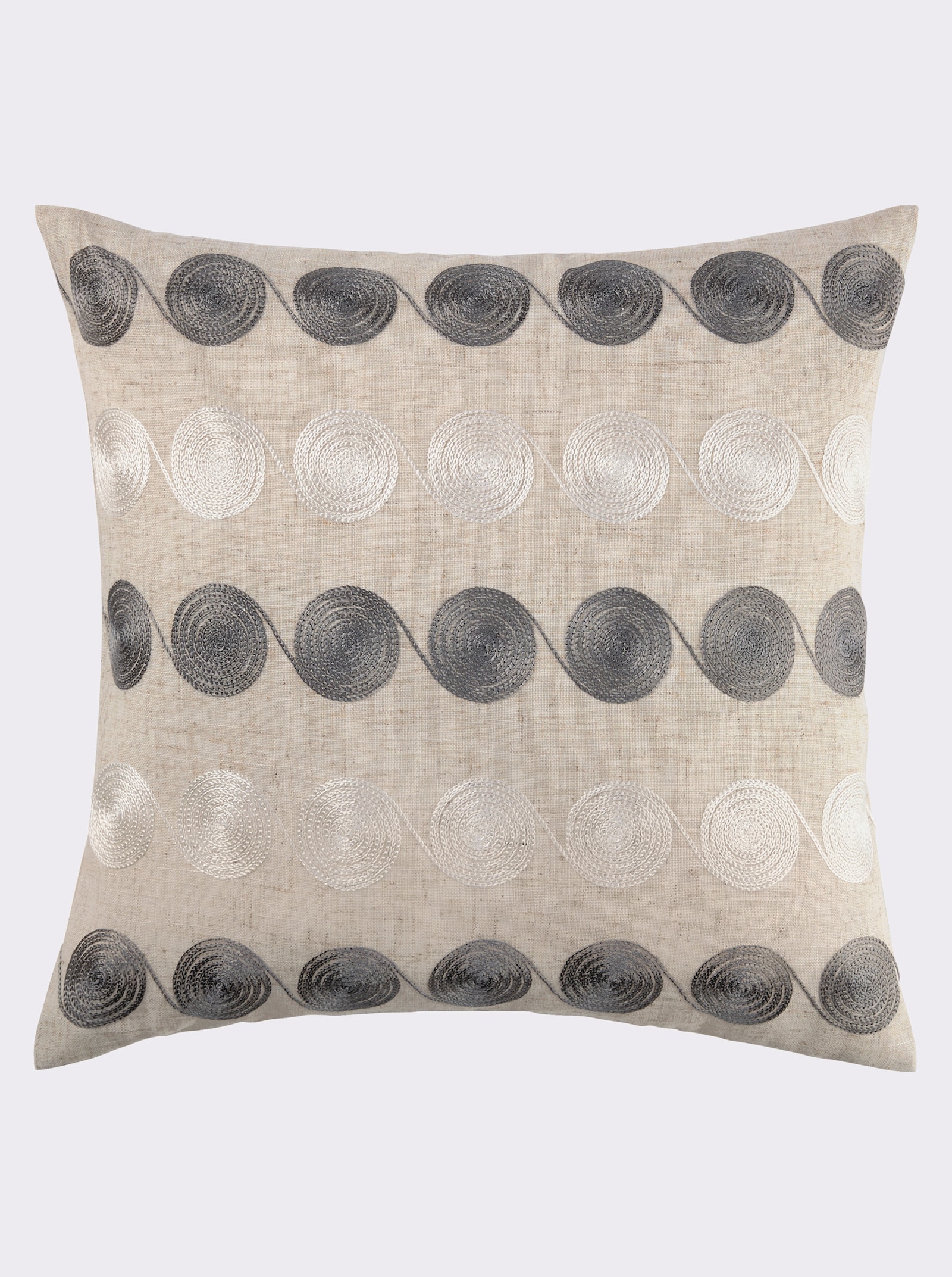 Tafelkleed met glanzende borduursels - beige