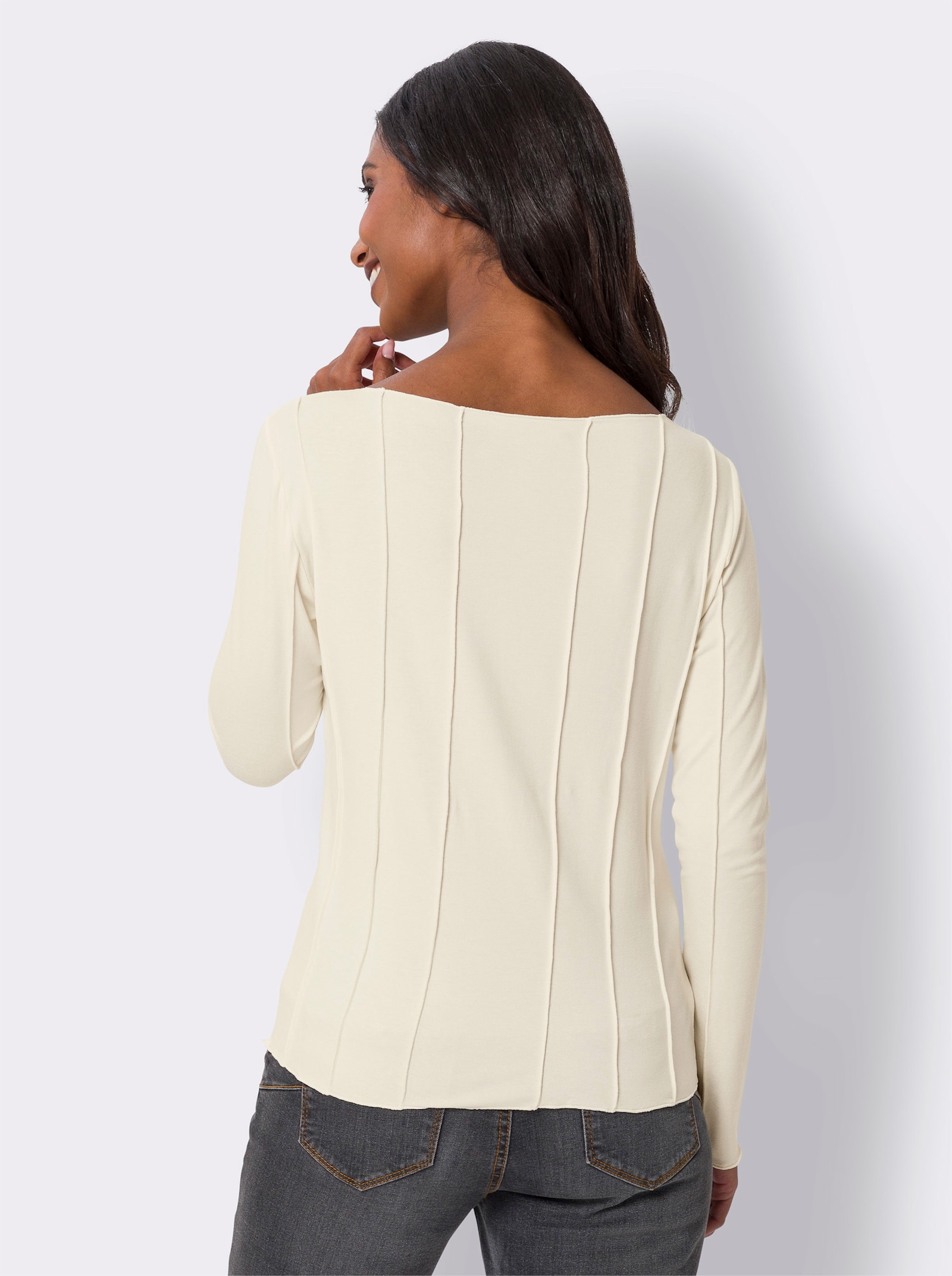 heine Langarmshirt mit Teilungsnähten - champagner