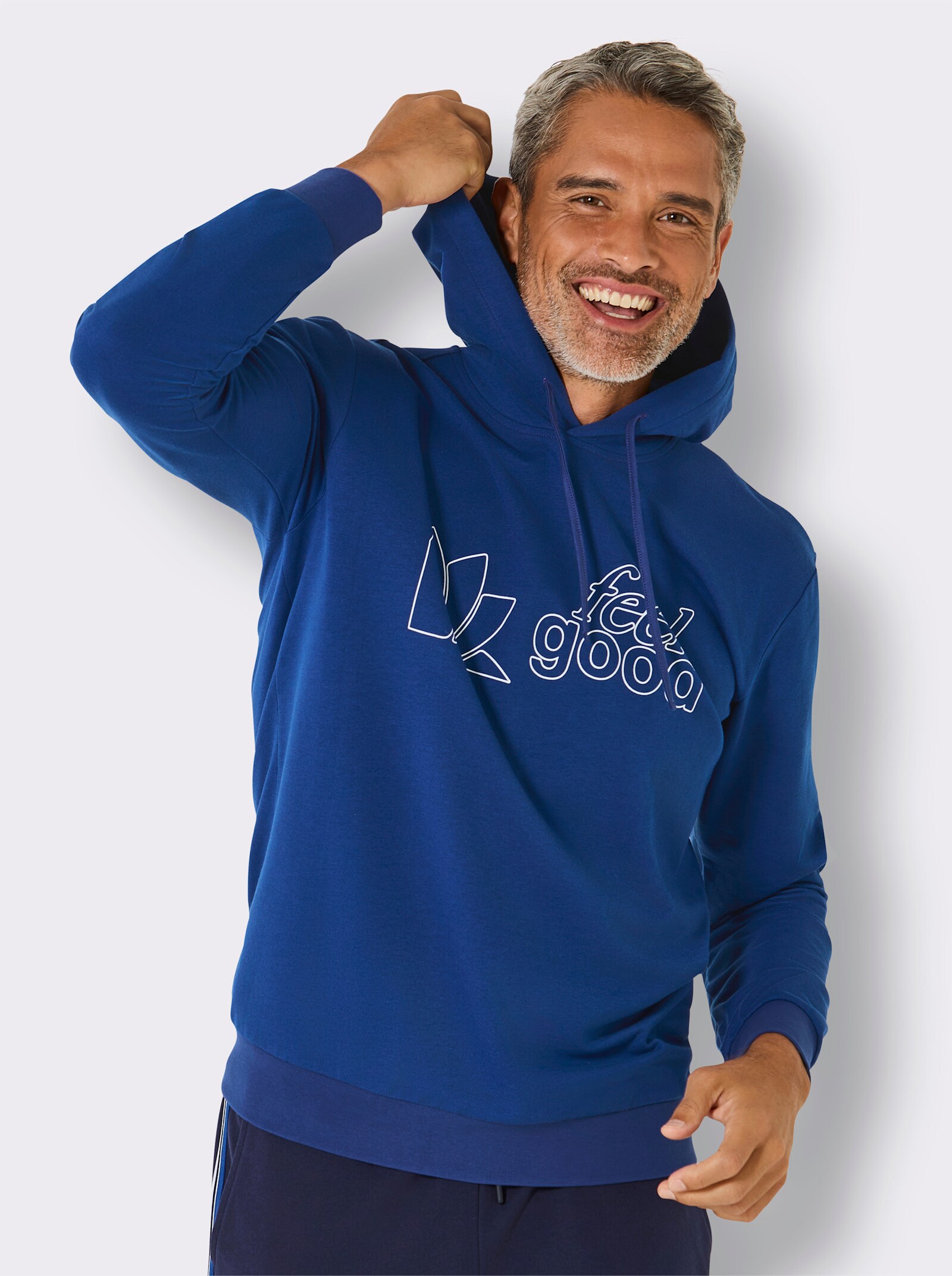 feel good Sweatshirt - royalblau-weiß