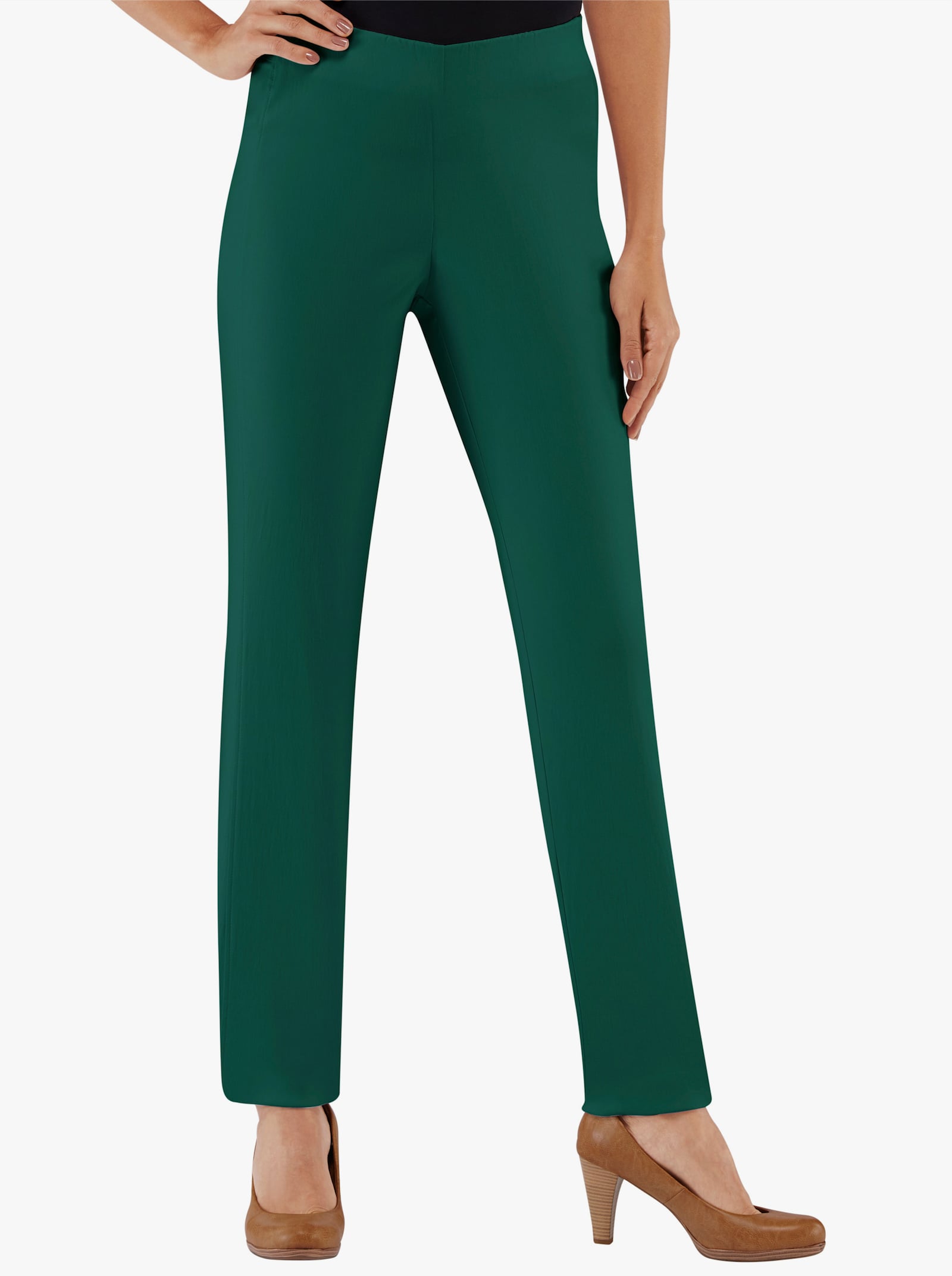 Stehmann Comfort line Broek met comfortband van viscose - dennengroen