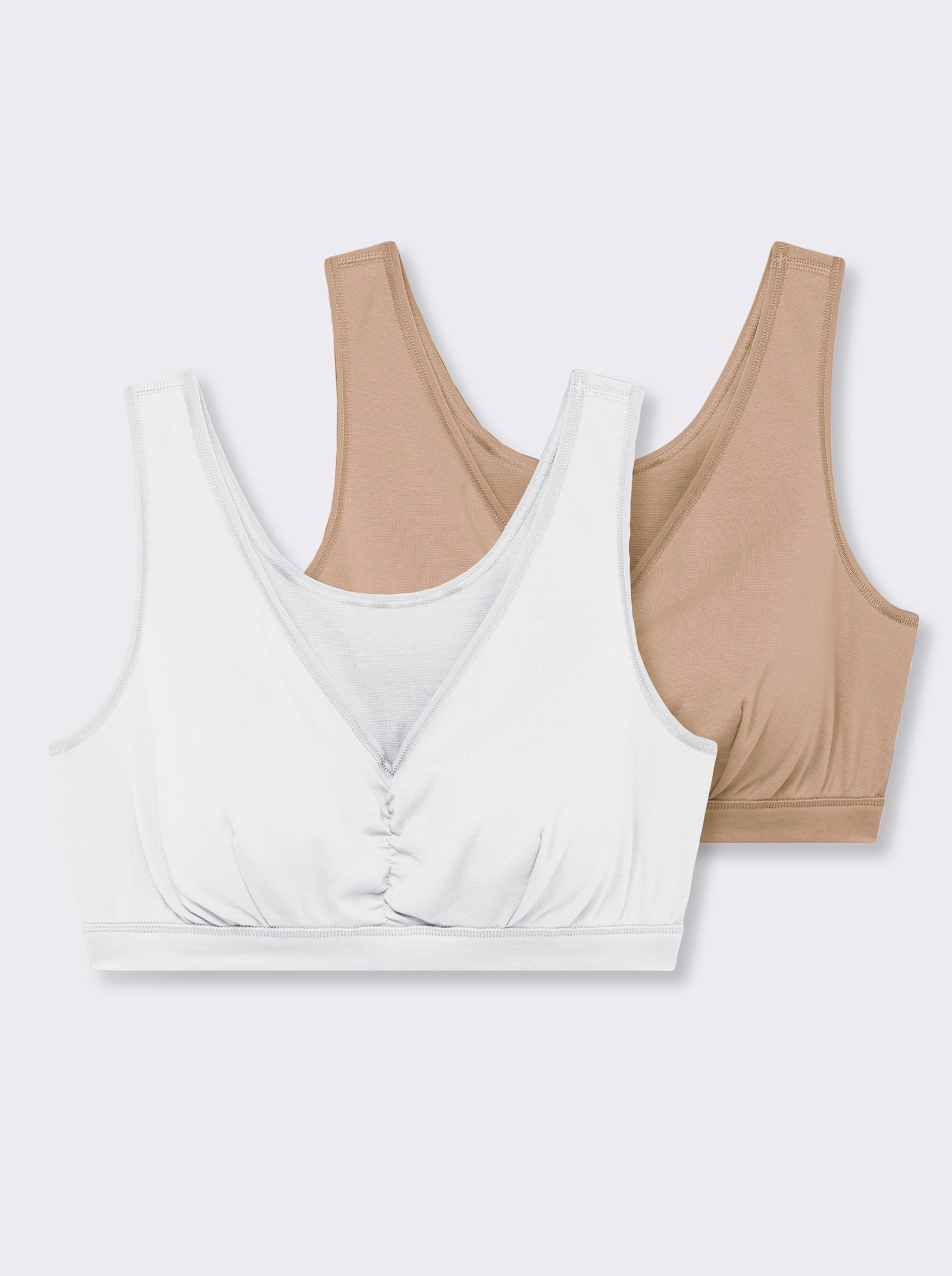 wäschepur Bustier mit doppeltem Softbund - camel + champagner