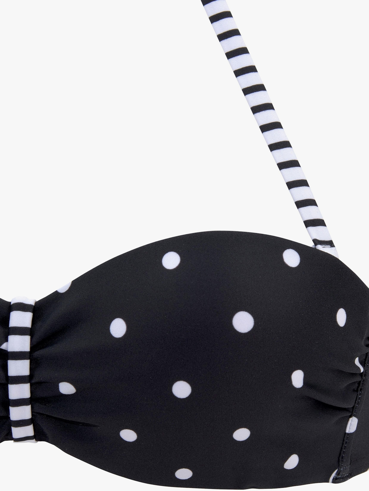 s.Oliver haut de bikini bandeau à armatures - noir-blanc