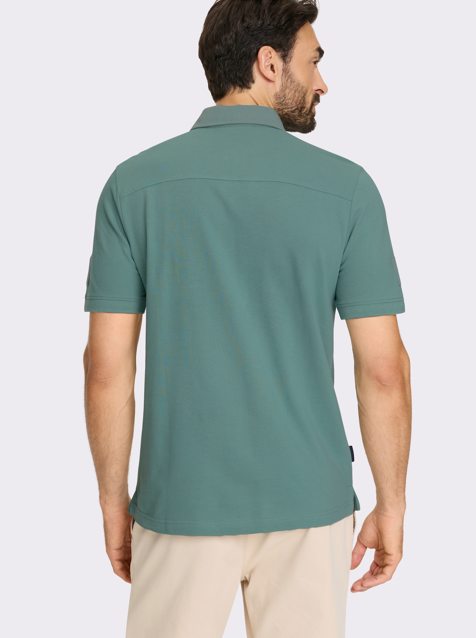 Marco Donati Kurzarmshirt mit Twill-Elementen - jade
