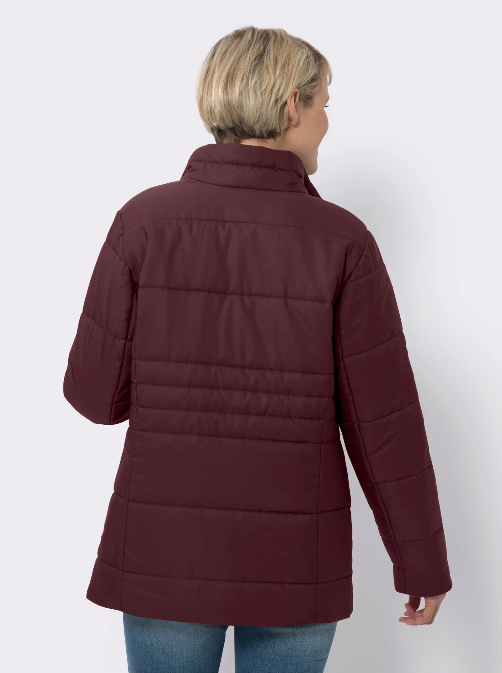 Steppjacke mit Stehkragen - burgund
