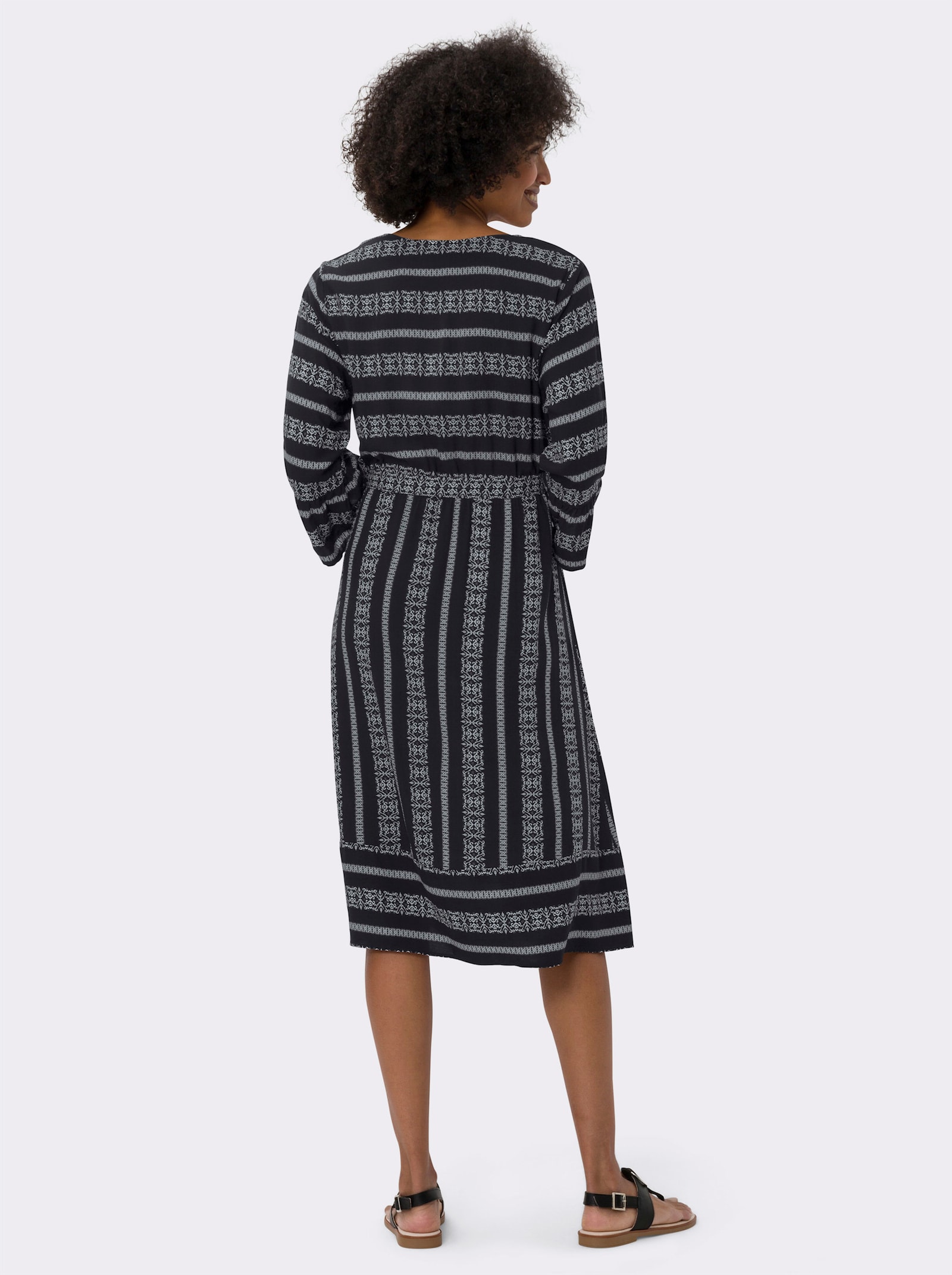 heine Robe imprimée à motif ornemental - noir-écru à motifs