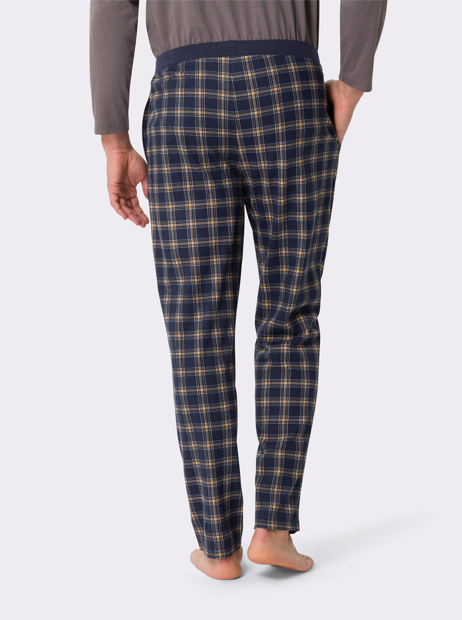 Schlafanzug-Hose - marine-kariert