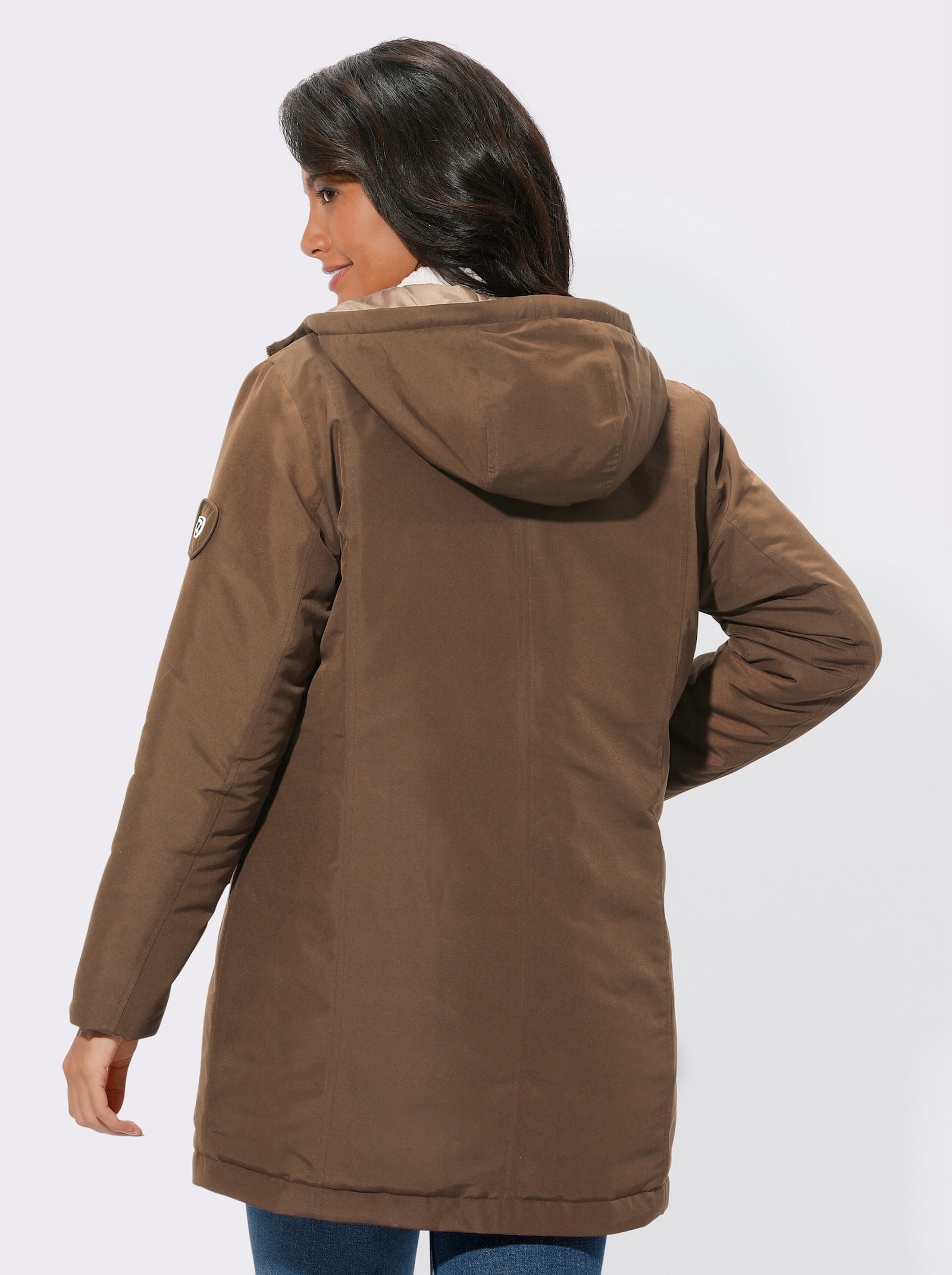 Wendejacke jede Seite mit Taschen - braun-camel