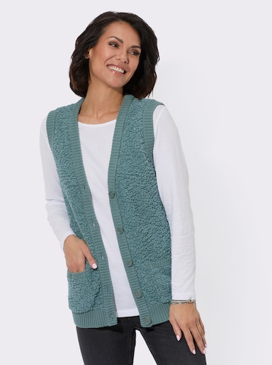 Strickweste flauschig weicher Qualität - jade