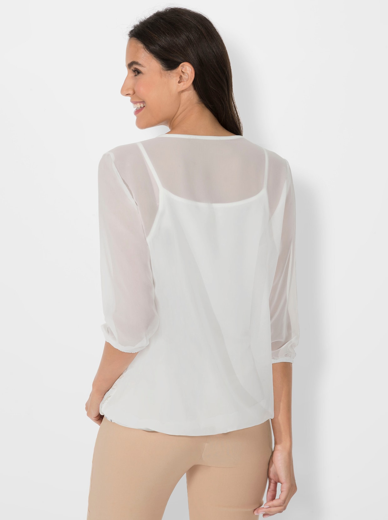 Chiffonblouse - ecru geprint