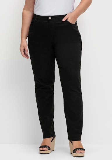 5-Pocket-Hose mit seitlichem Dehnbund - schwarz