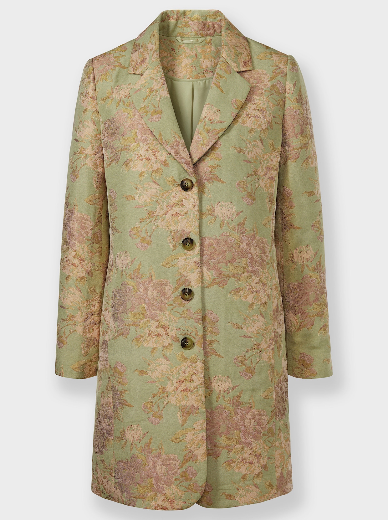 heine Blazer long - vert tilleul-champagne à motifs