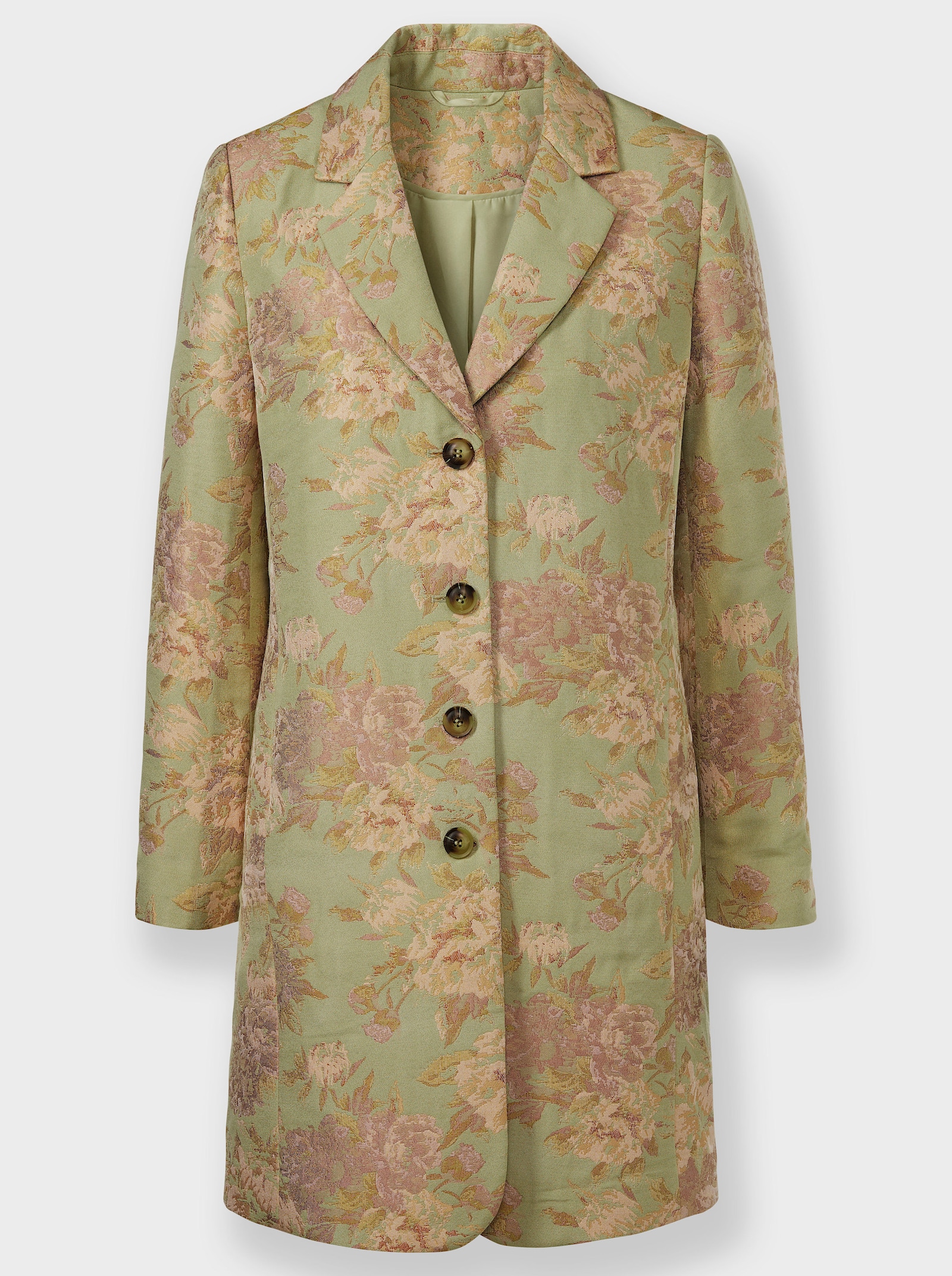 heine Blazer long avec motif jacquard - vert tilleul-couleur ivoire à motifs