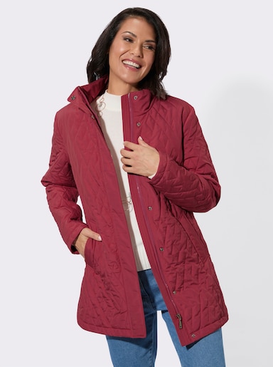Steppjacke mit Seitenschlitzen - dunkelrot