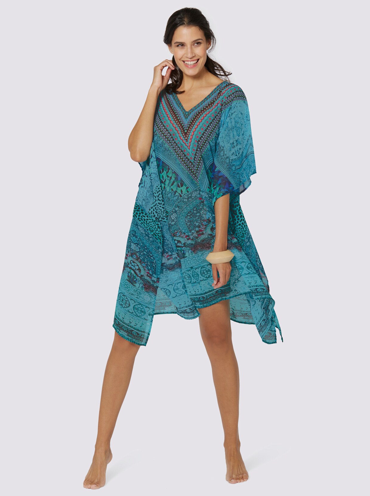 Sunflair Tunique - turquoise à motifs