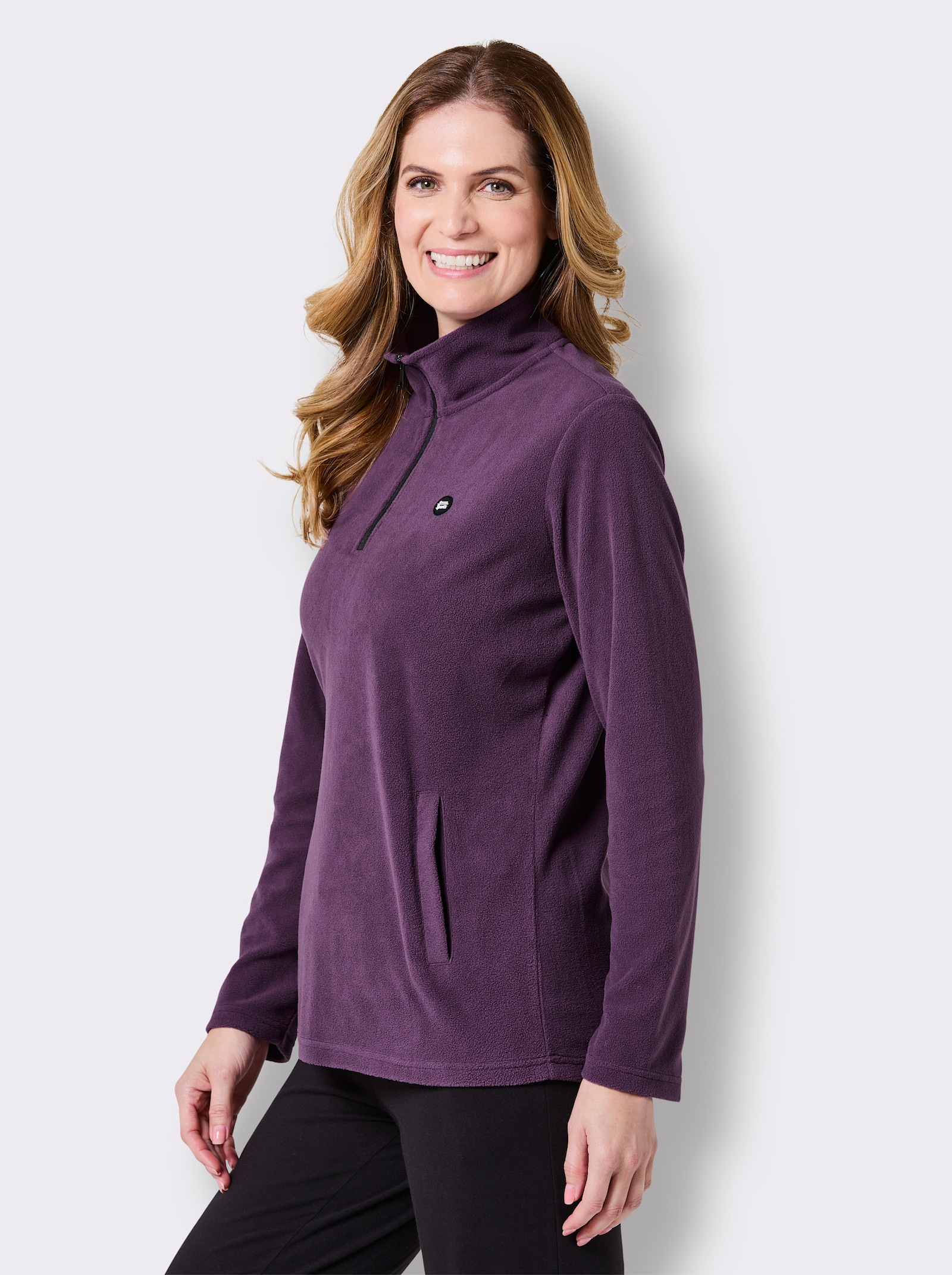 Catamaran Sports Fleeceshirt mit 2 Leistentaschen - traube