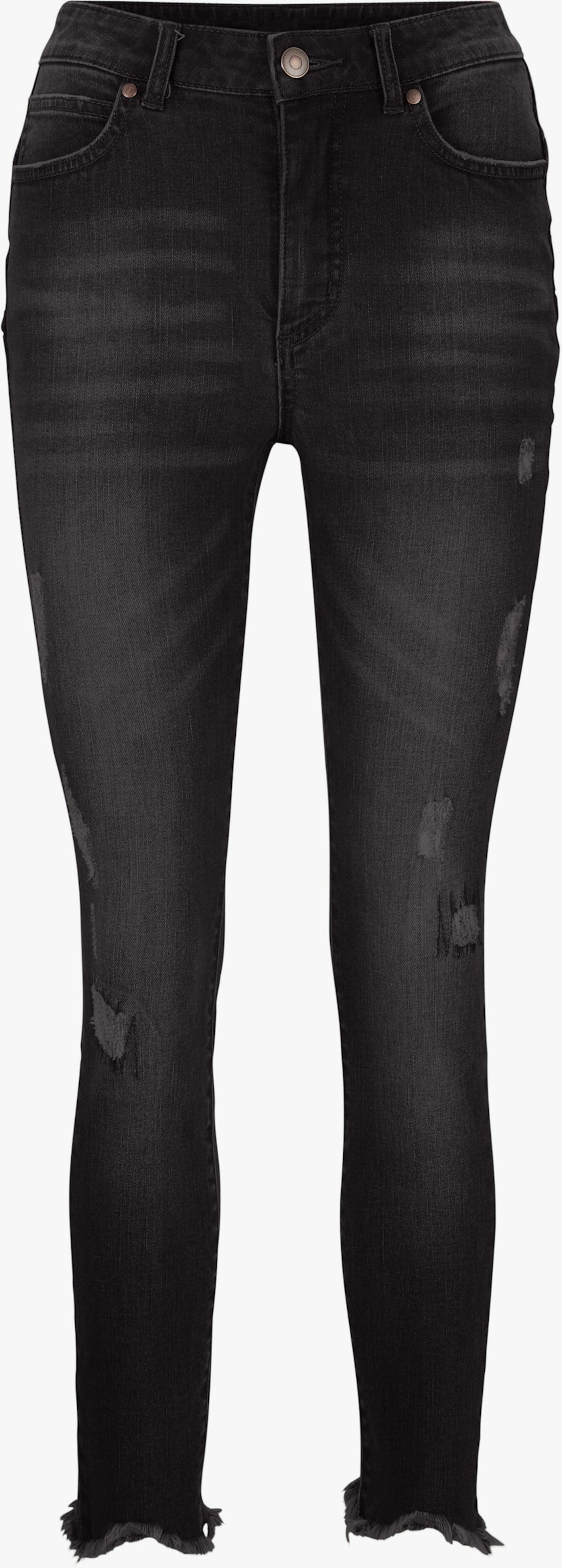 heine Skinny Jeans mit Destroyed-Effekt - black denim