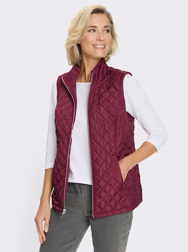 Keerbaar gilet met opstaande kraag - bordeaux