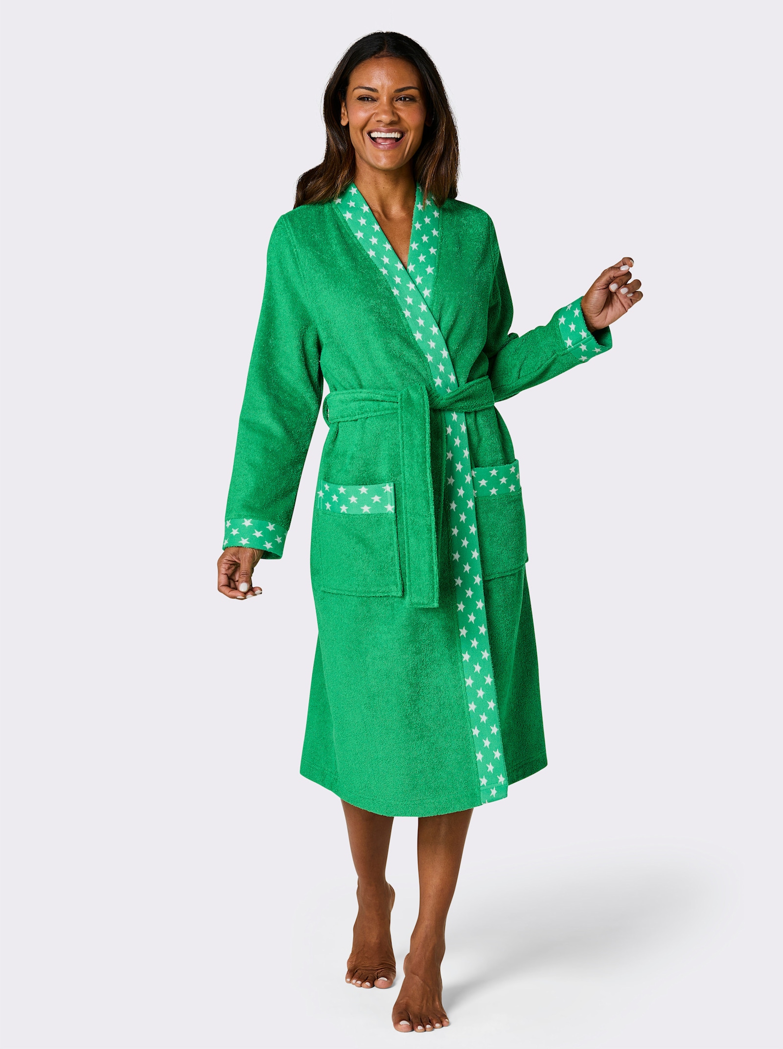 feel good Bademantel - grasgrün