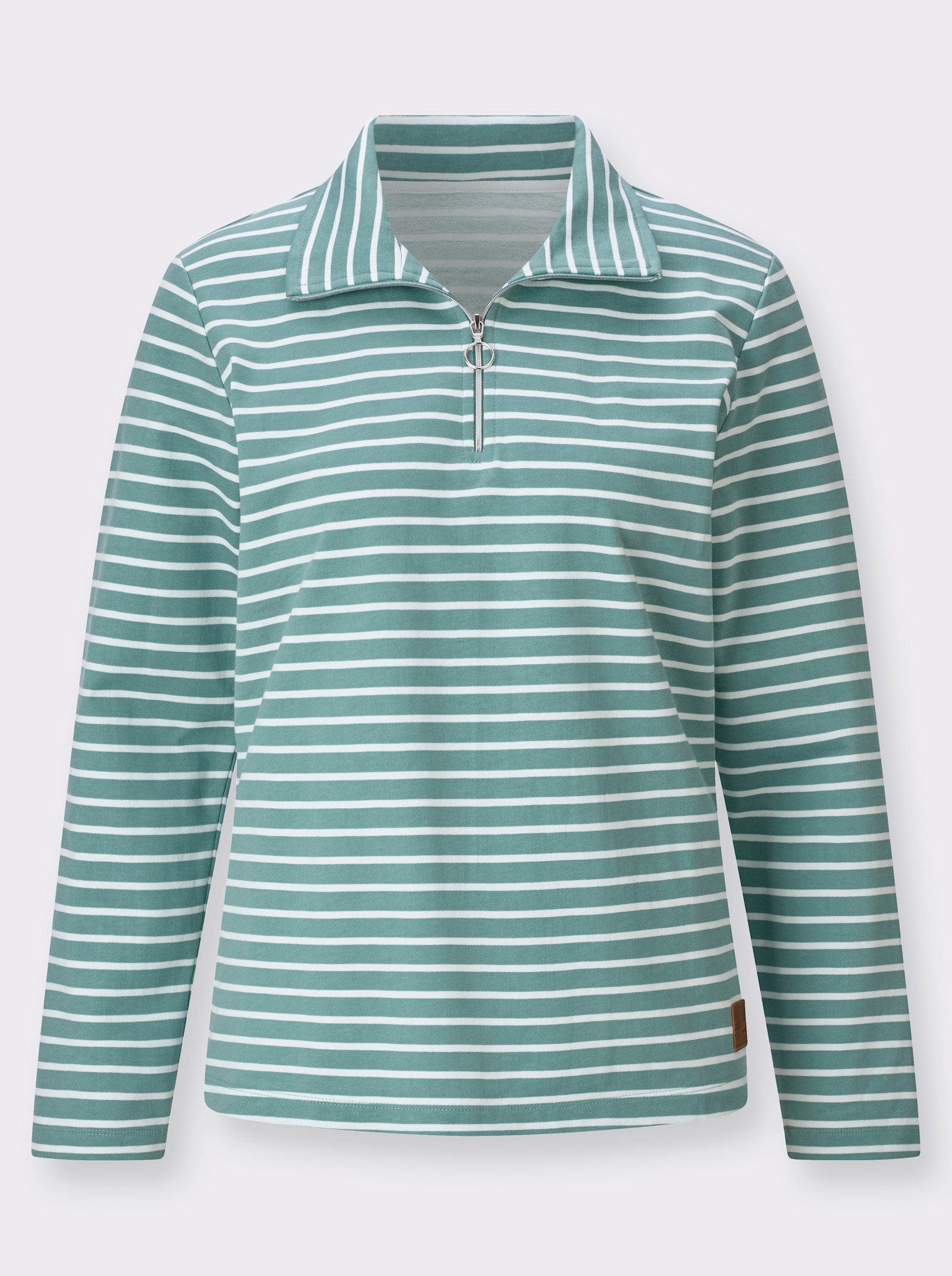  Sweatshirt im sportiven Ringelmuster - jade-ecru-geringelt