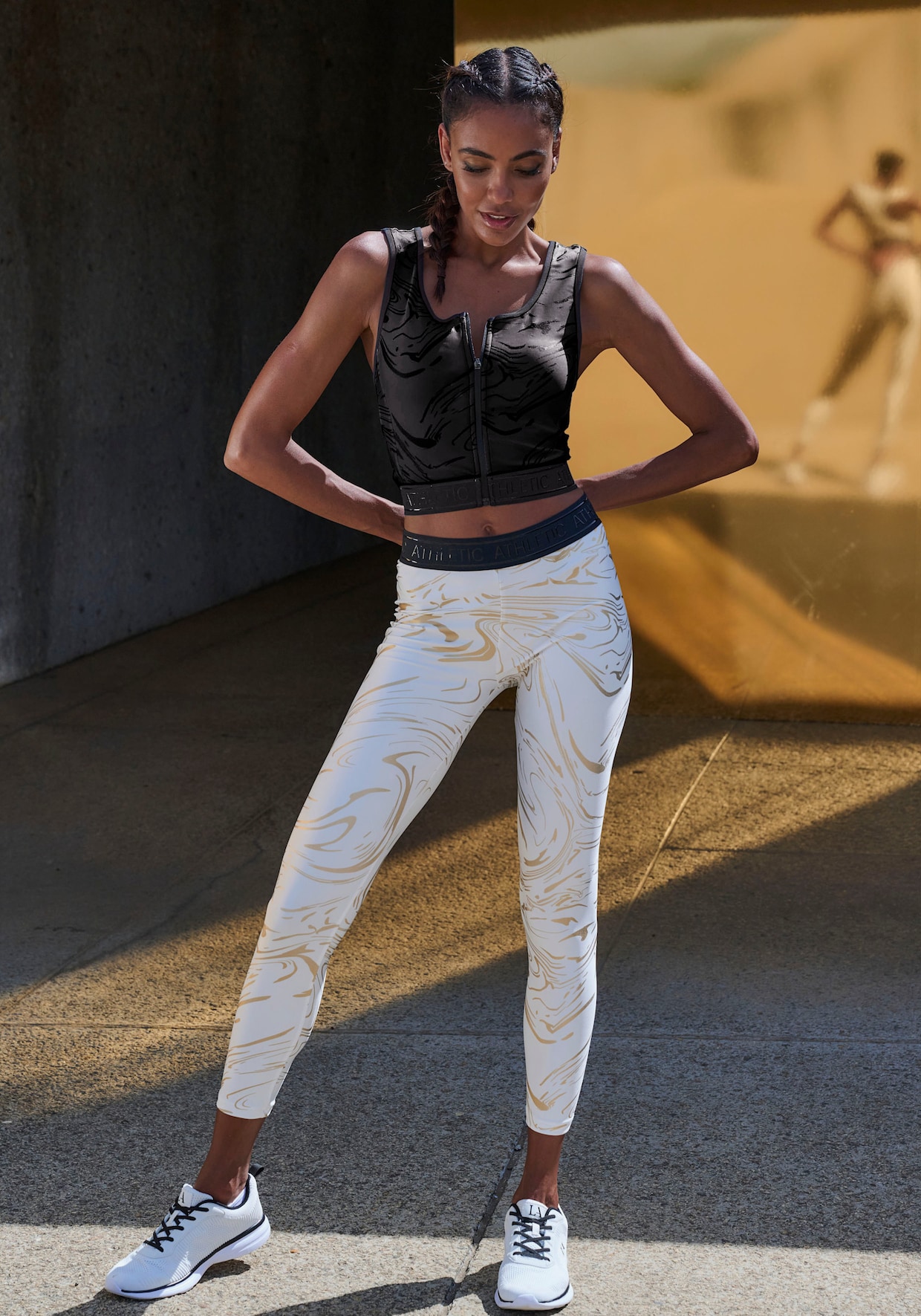 LASCANA ACTIVE Funktionsleggings - weiss, silber