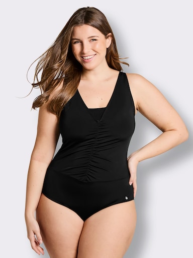 sheego Badeanzug - schwarz