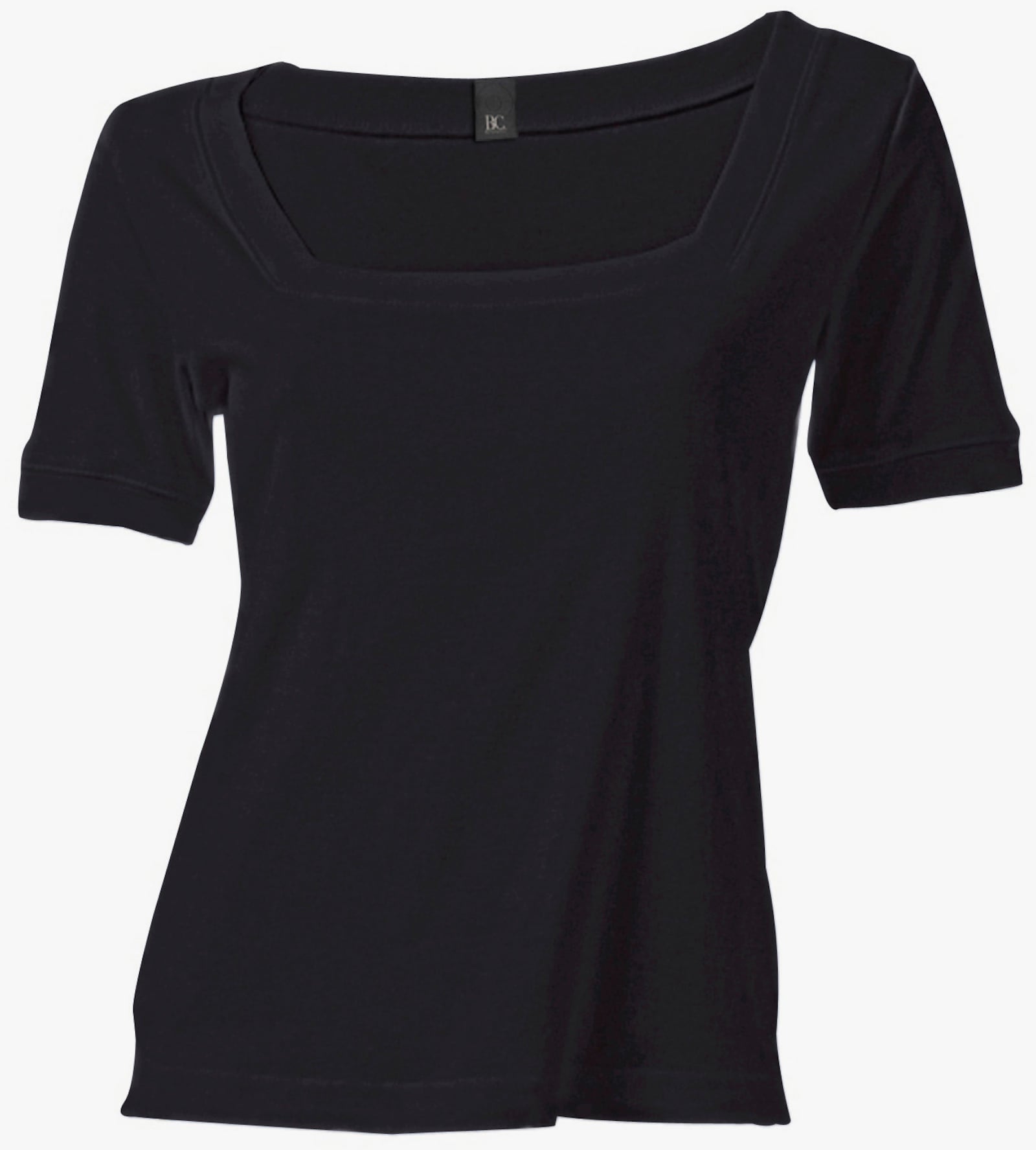 heine Shirt aus Rippenware - schwarz