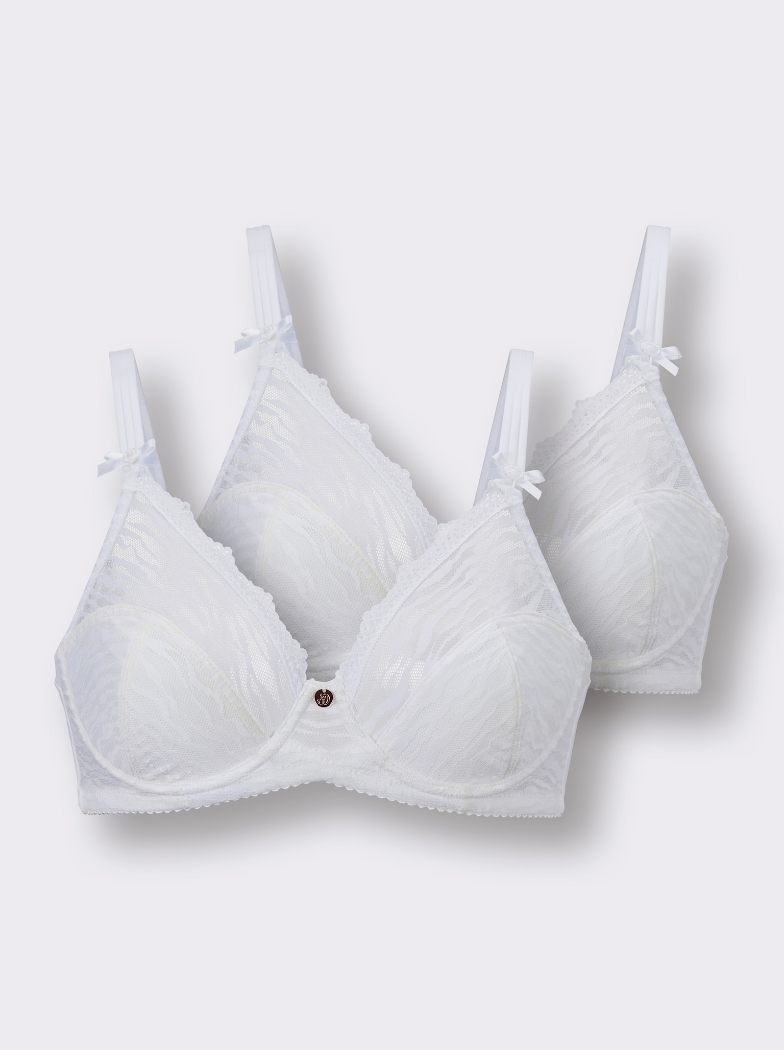 wäschepur Soutien-gorge à armatures avec dentelle sur les bonnets - blanc
