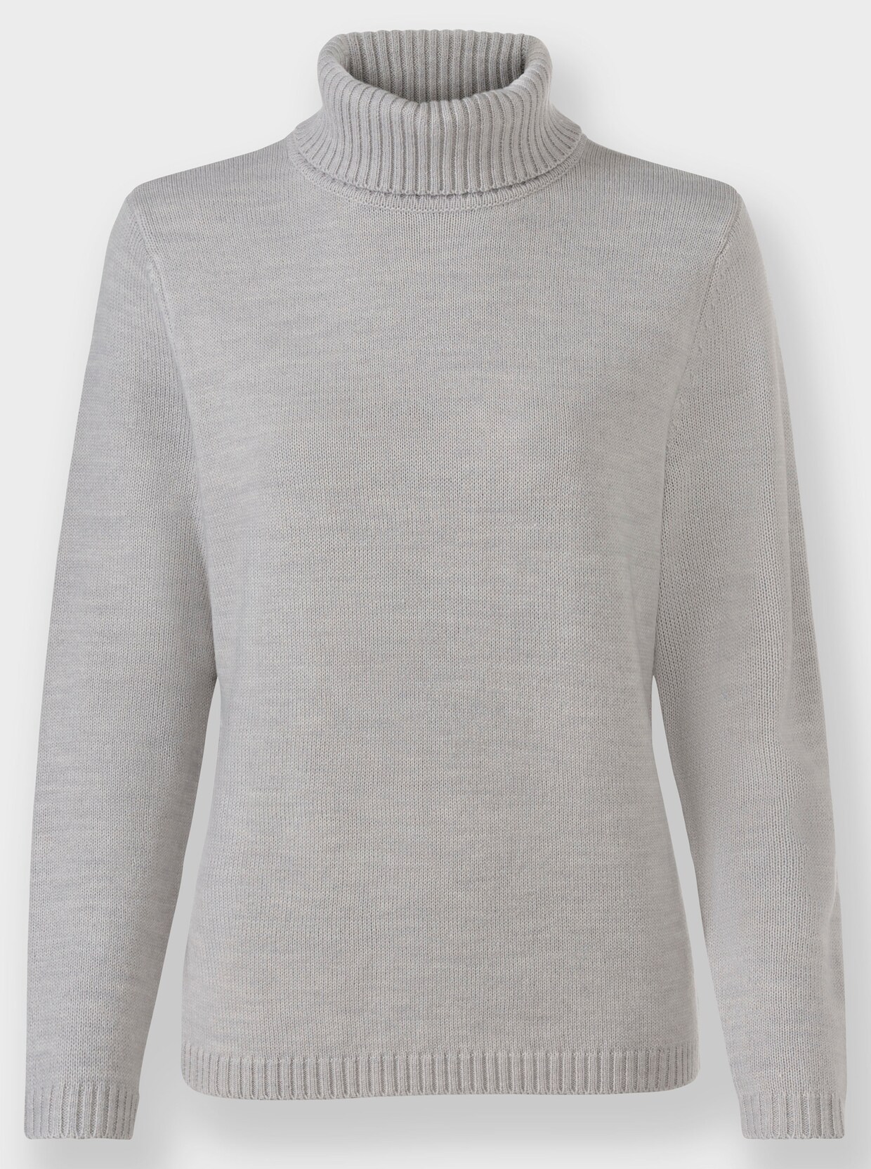 Rollkragenpullover - hellgrau-meliert