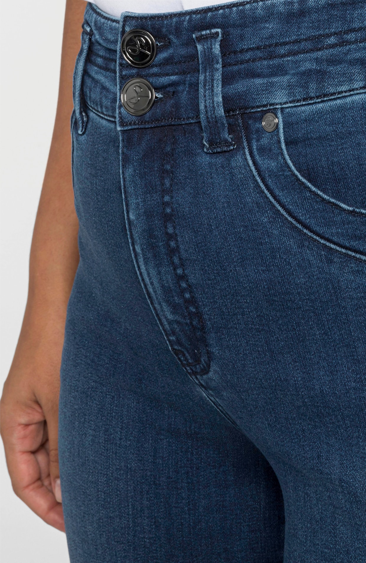 sheego Gerade Jeans - dark blue denim
