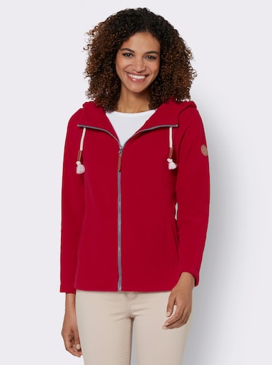Fleecejacke mit Kapuze - rot