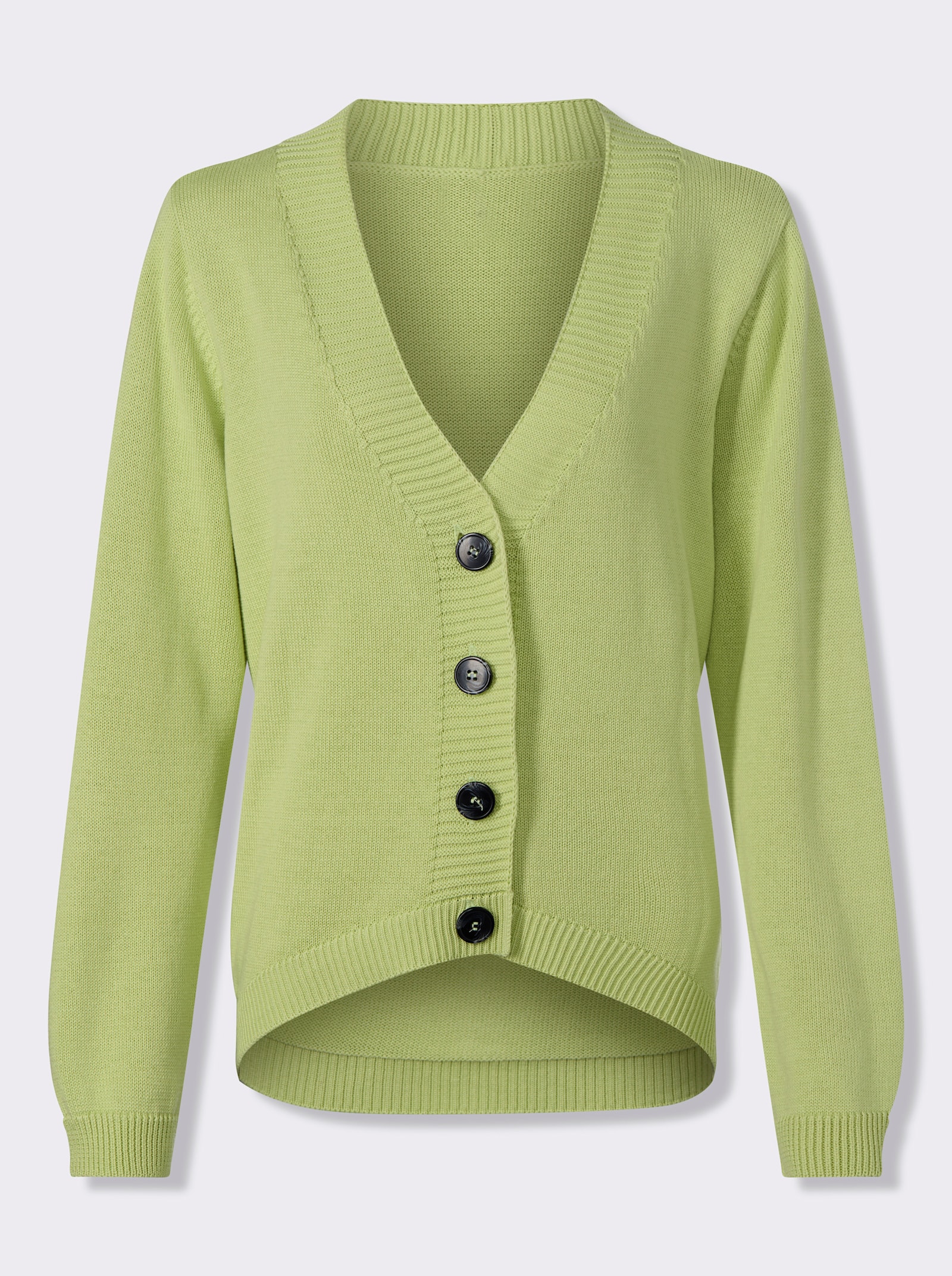 heine Strickjacke hinten länger geschnitten - pistazie