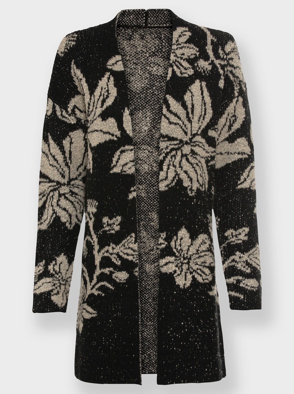 heine Jacquardvest - zwart/zand gedessineerd
