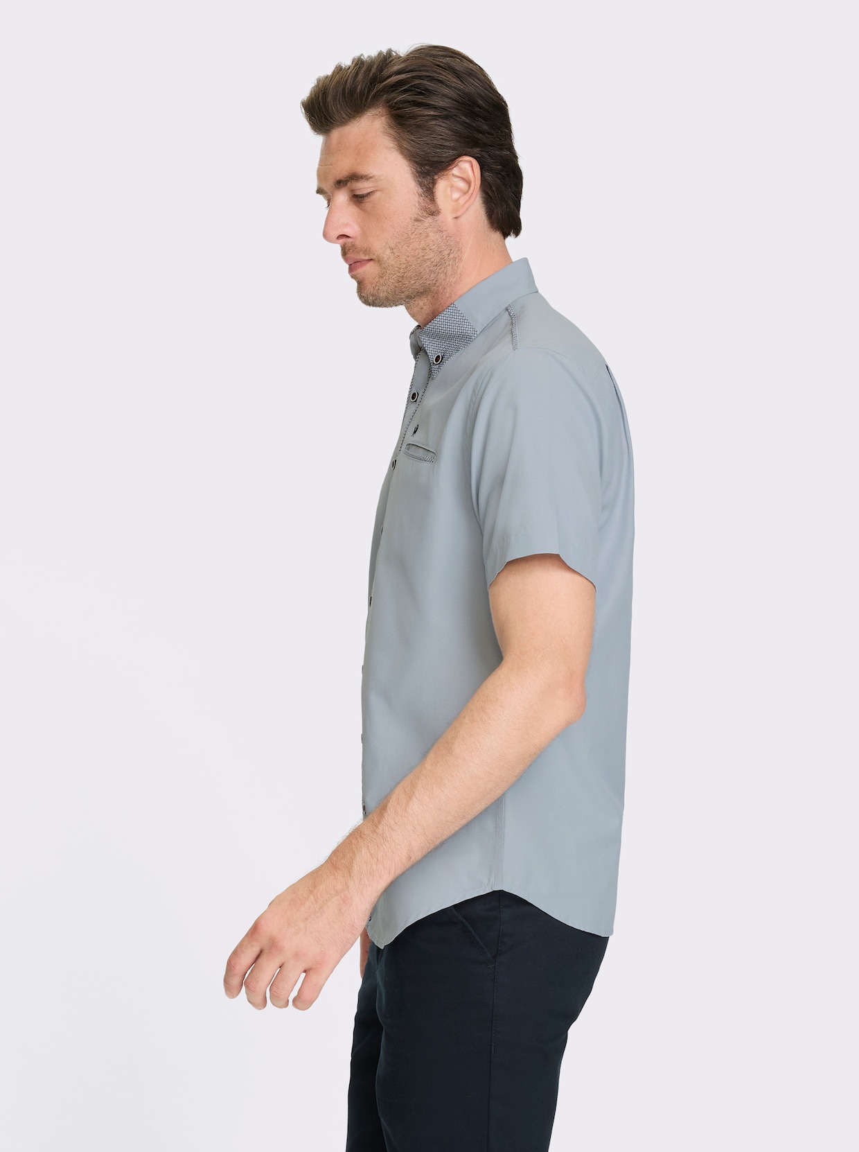 Marco Donati Kurzarmhemd mit Button-down-Kragen - hellblau