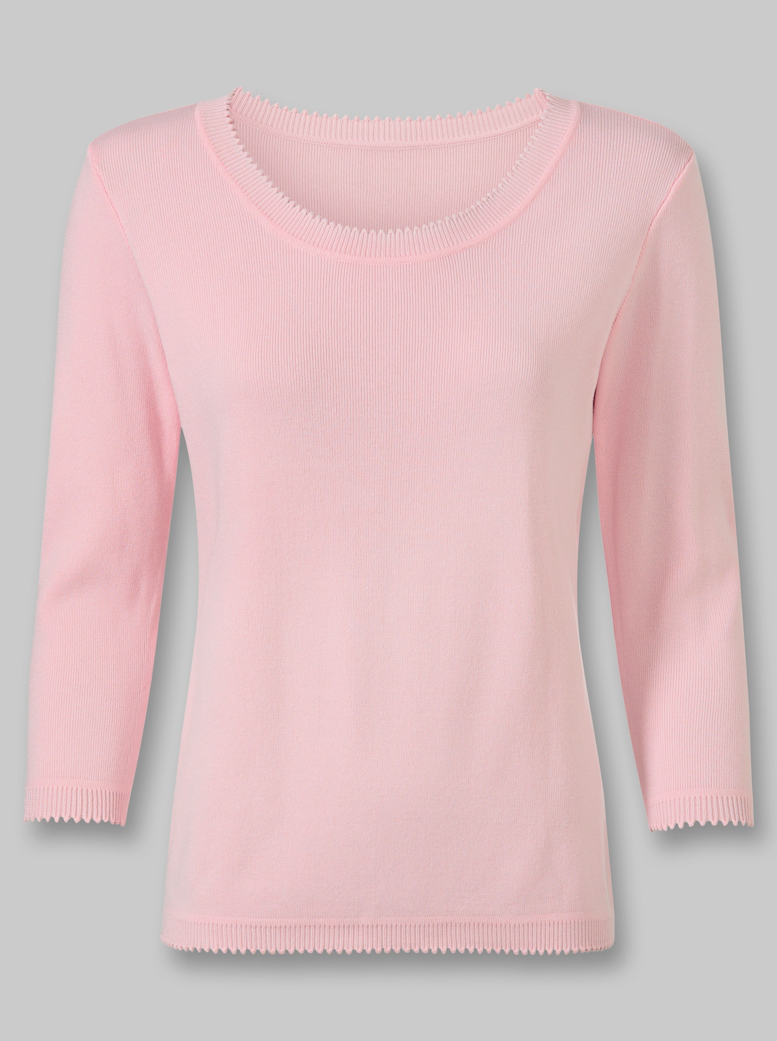 heine 3/4-Arm-Pullover mit Mäusezähnchen - hellrosé