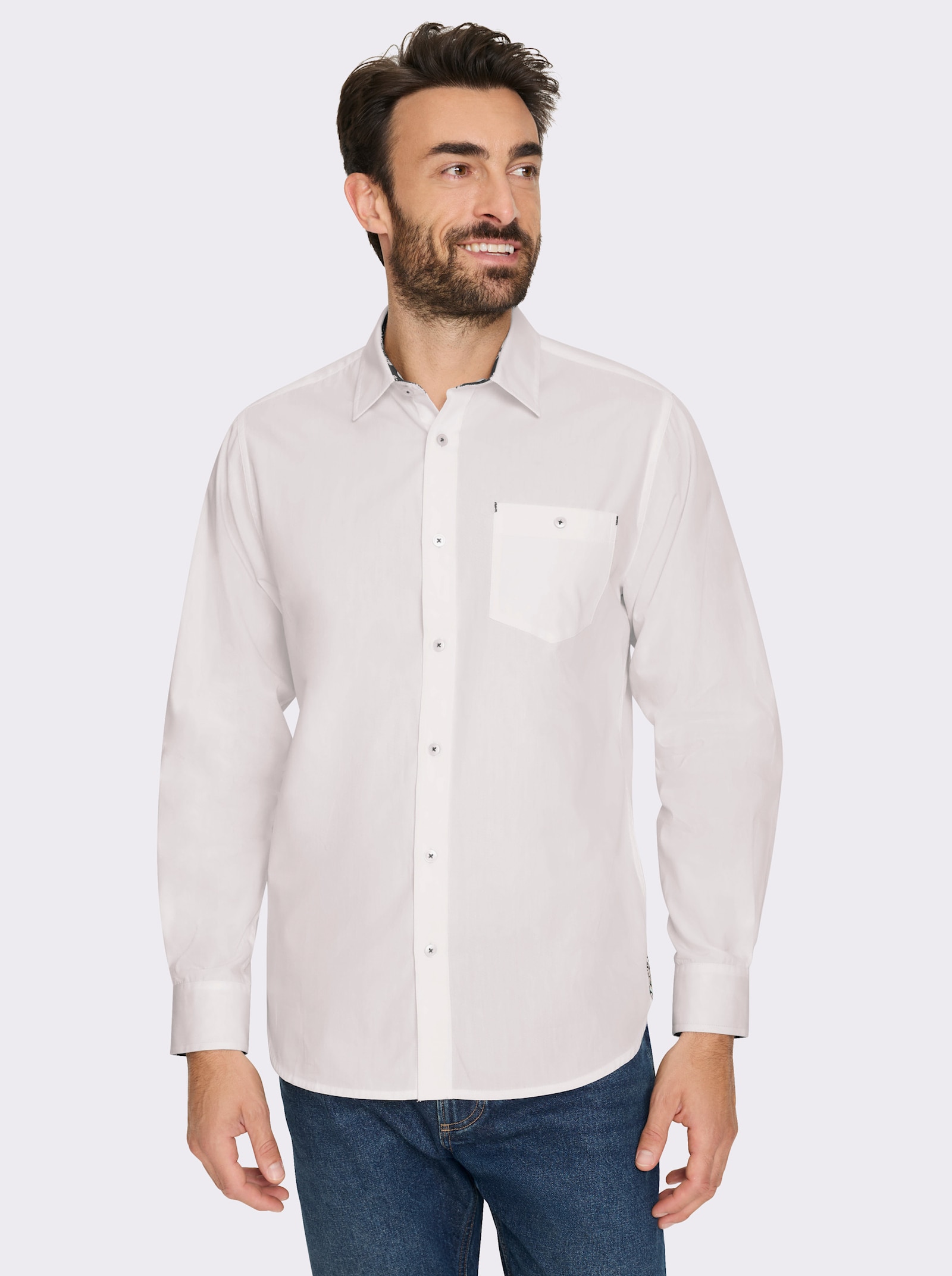 Marco Donati Langarmhemd mit Details im Paisley-Print - weiss