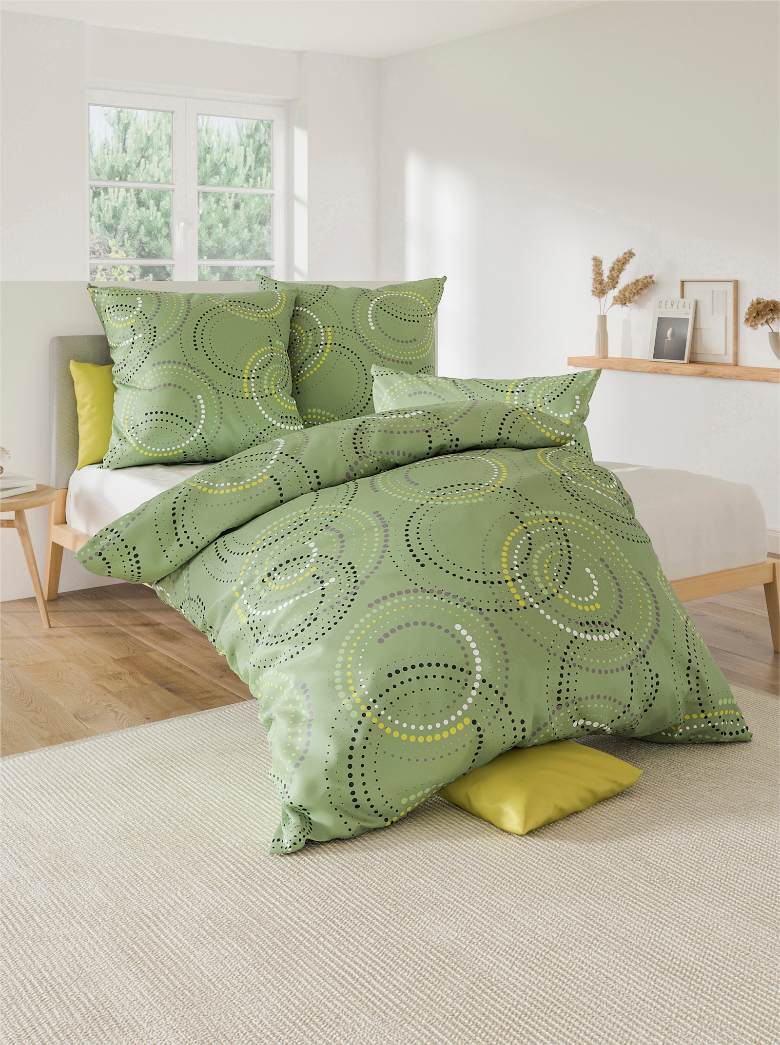 wäschepur Bettwäsche - eucalyptus-grau-bedruckt